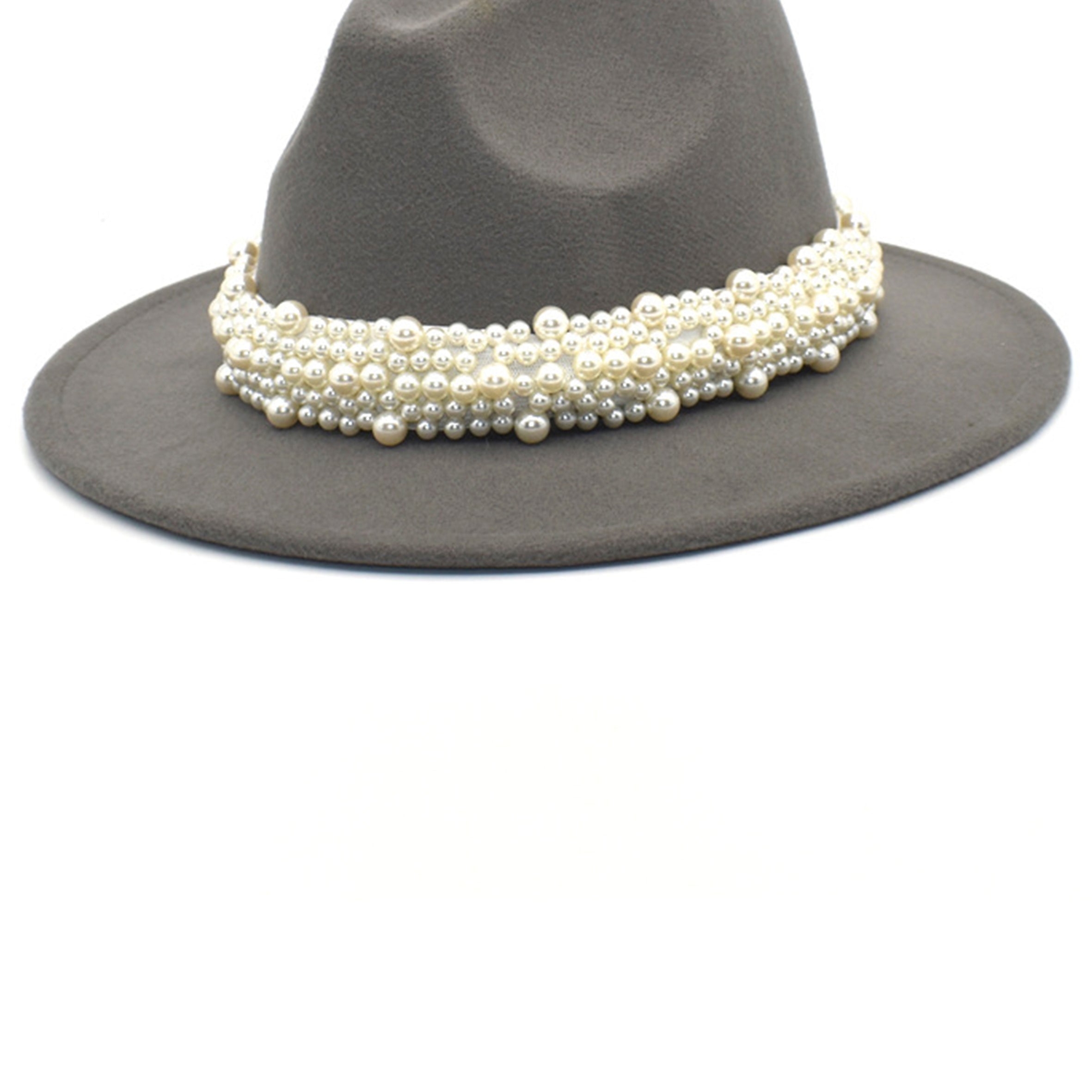 Pearl Wide Brim Fedora Hat C0470