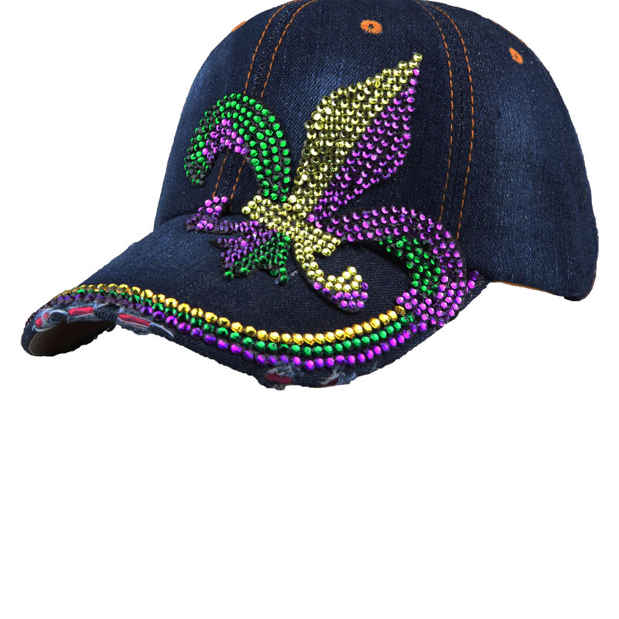 Floral Rhinestone Cap C0493