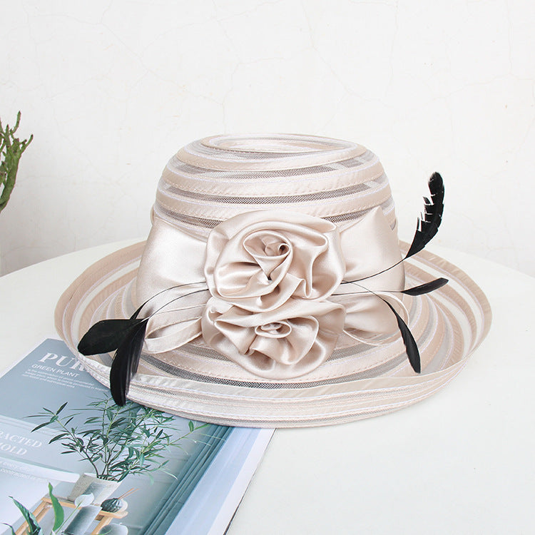 Floral Gauze Fedora Hat C0567