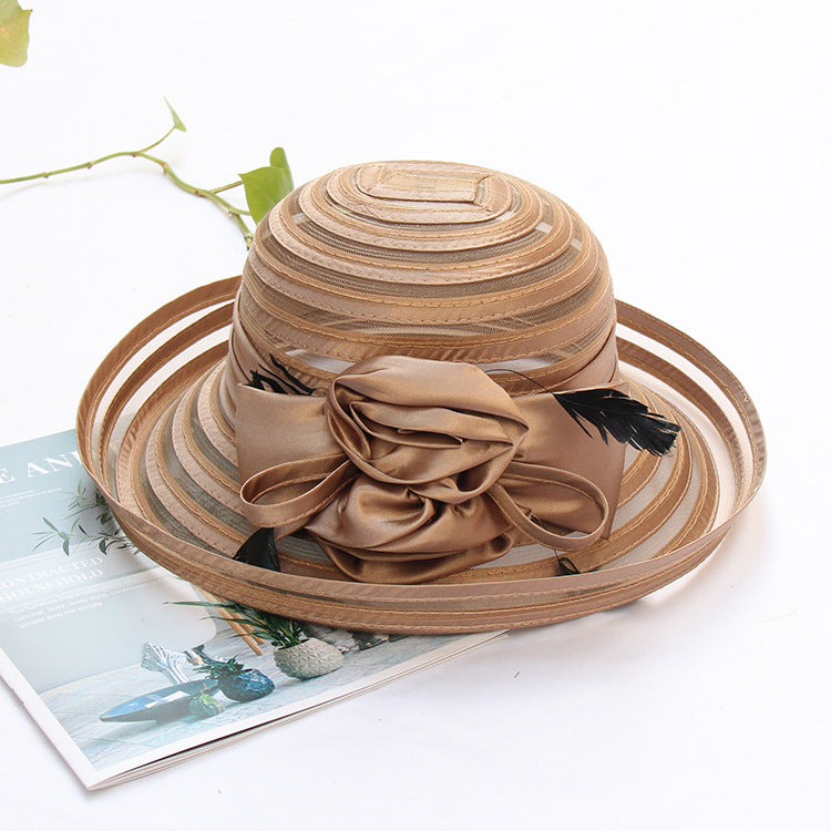 Floral Gauze Fedora Hat C0567