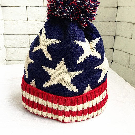 Gorro con estampado de bandera estadounidense C0712