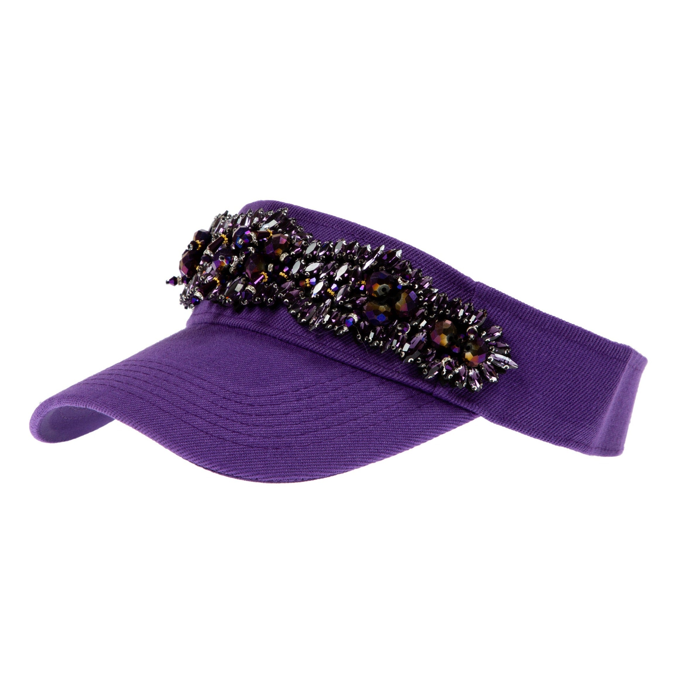 Floral Rhinestone Visor Cap C0733