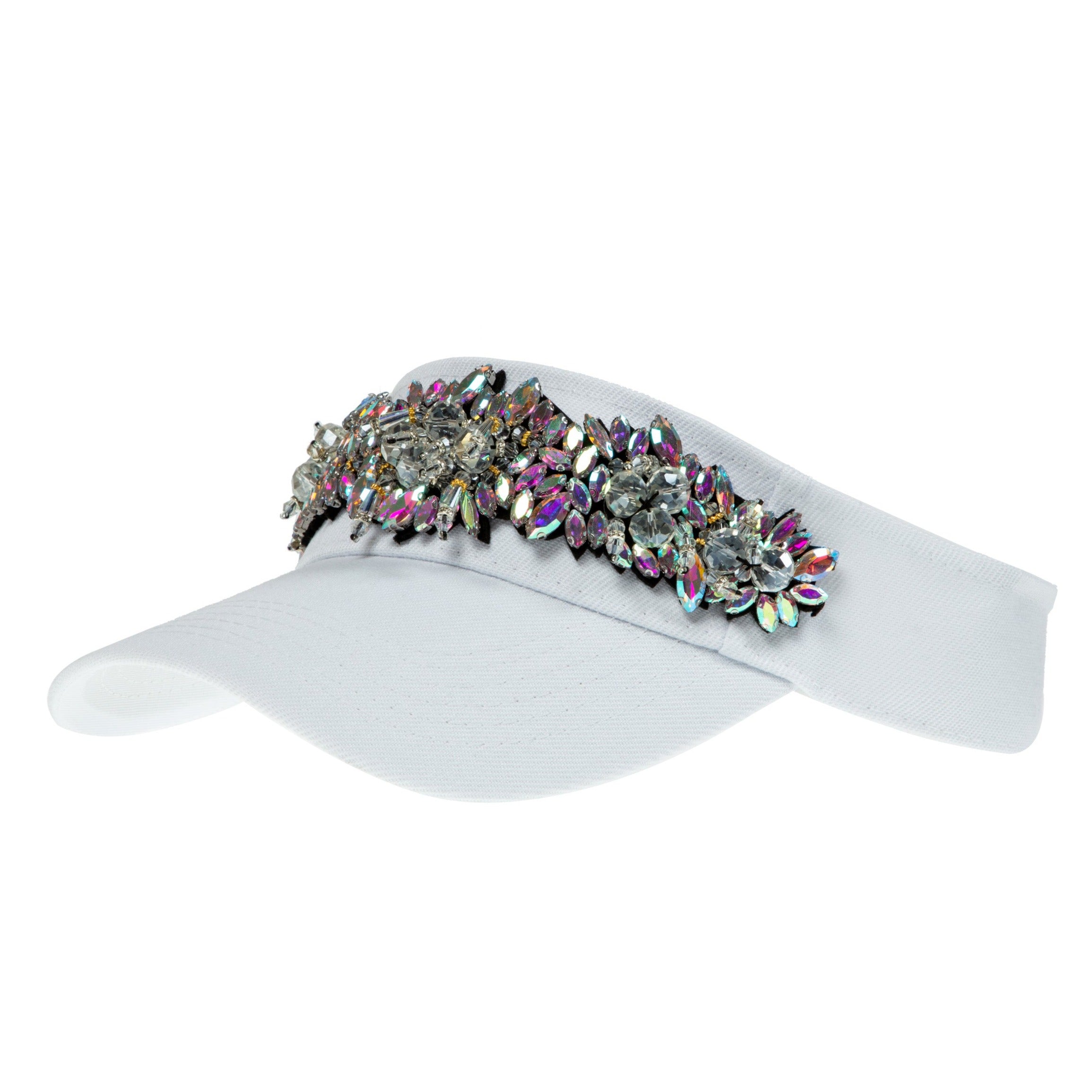 Floral Rhinestone Visor Cap C0733