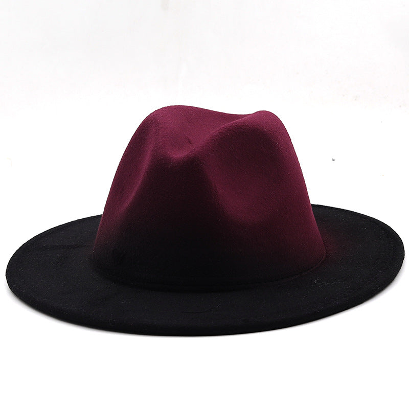 Gradient Wool Felt Jazz Fedora Hat C0832
