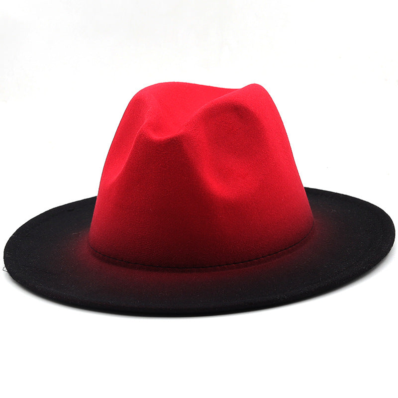 Gradient Wool Felt Jazz Fedora Hat C0832