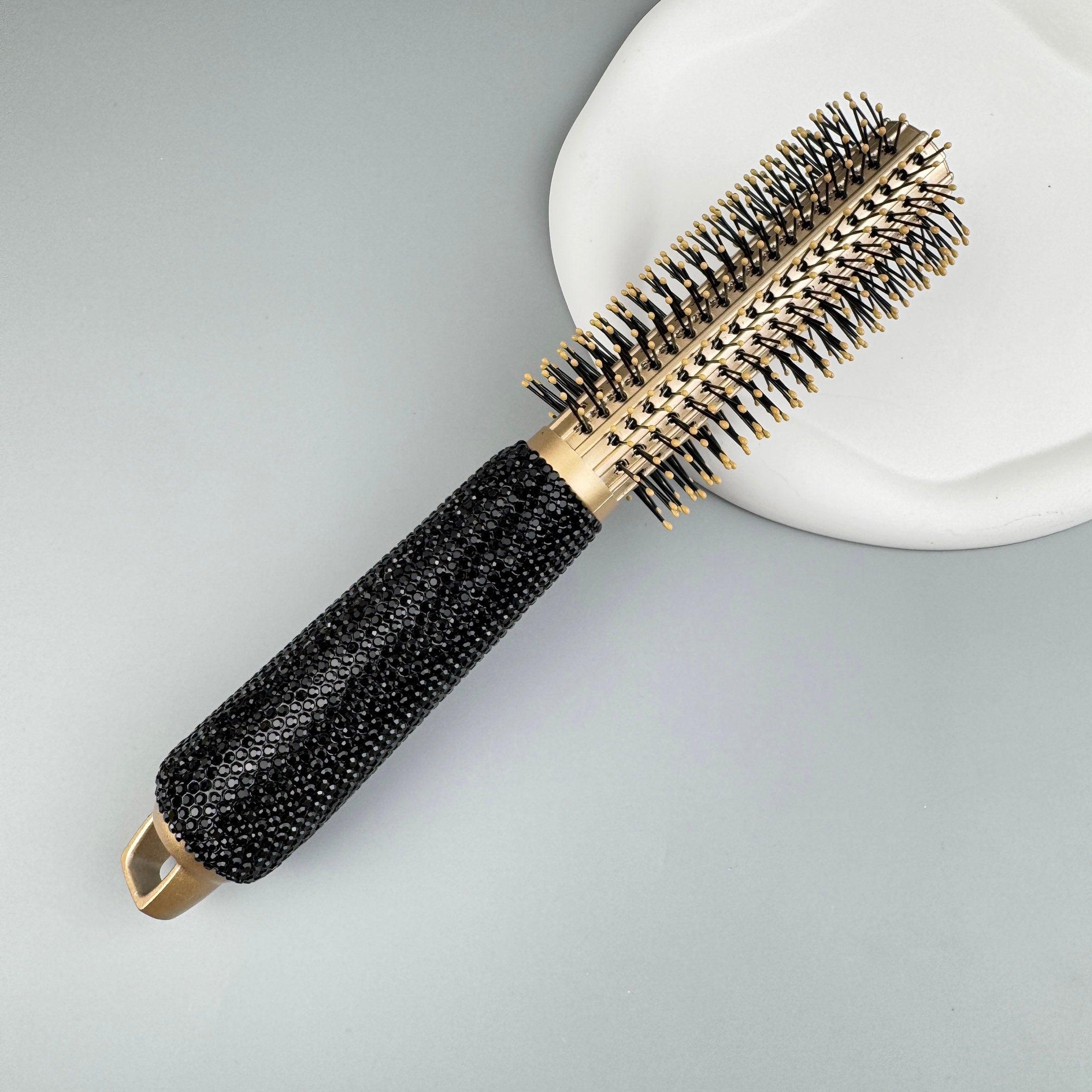 Ceramic Rhinestone Round Hair Brush ACR10008