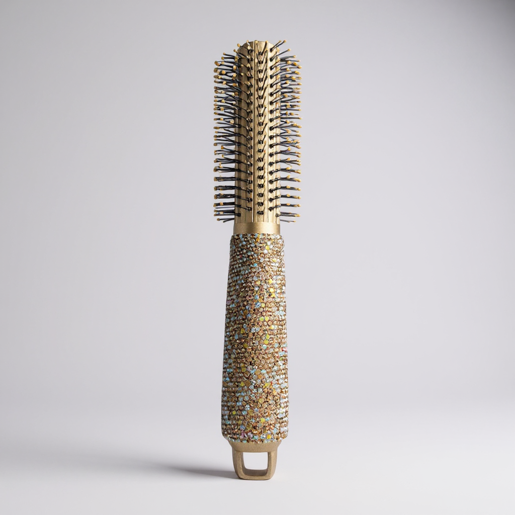 Ceramic Rhinestone Round Hair Brush CR0008