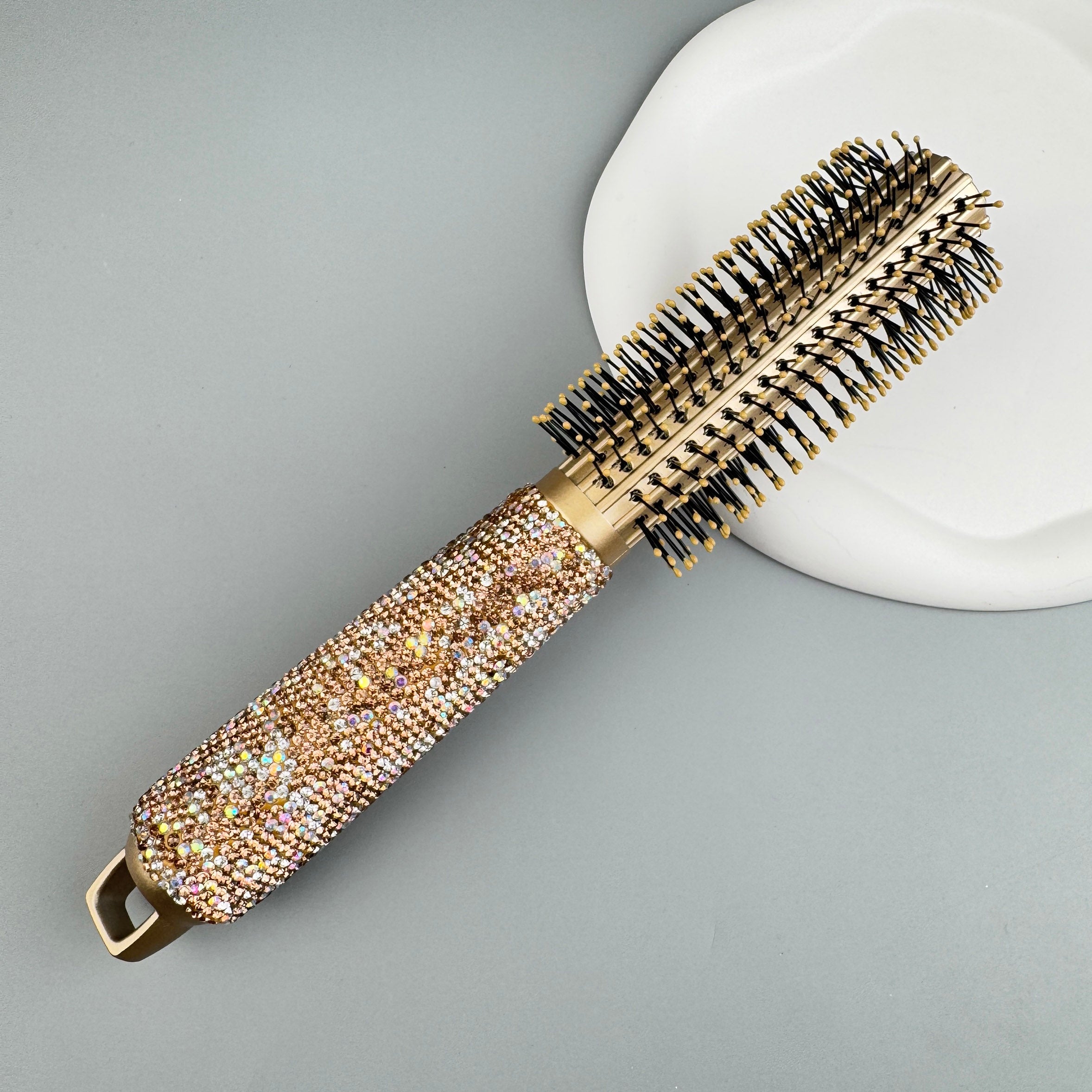 Ceramic Rhinestone Round Hair Brush ACR10008