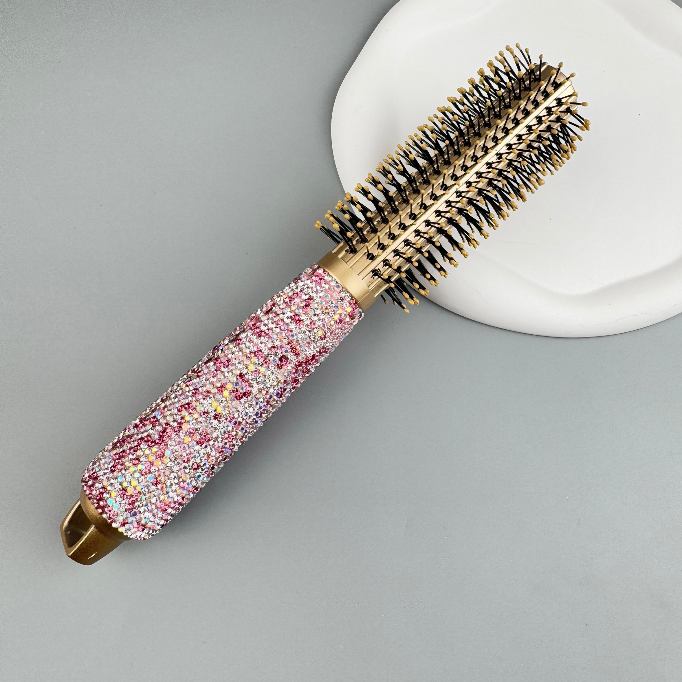 Ceramic Rhinestone Round Hair Brush ACR10008