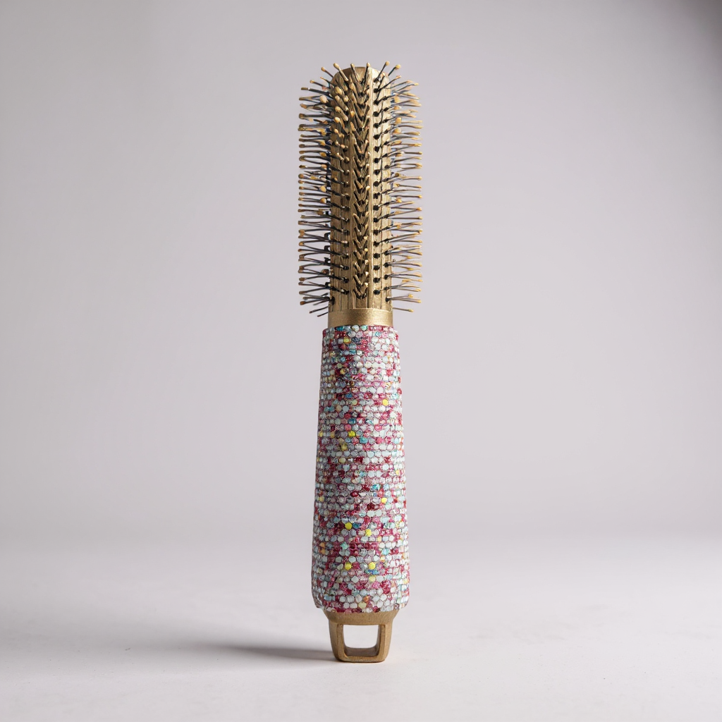 Ceramic Rhinestone Round Hair Brush CR0008