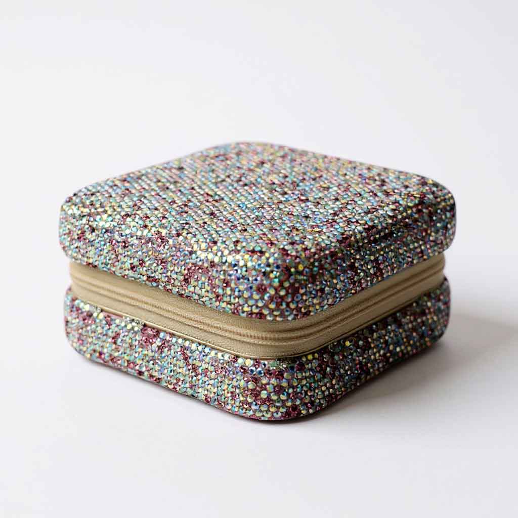 Ceramic Rhinestone Traveling Jewelry Box CR0025
