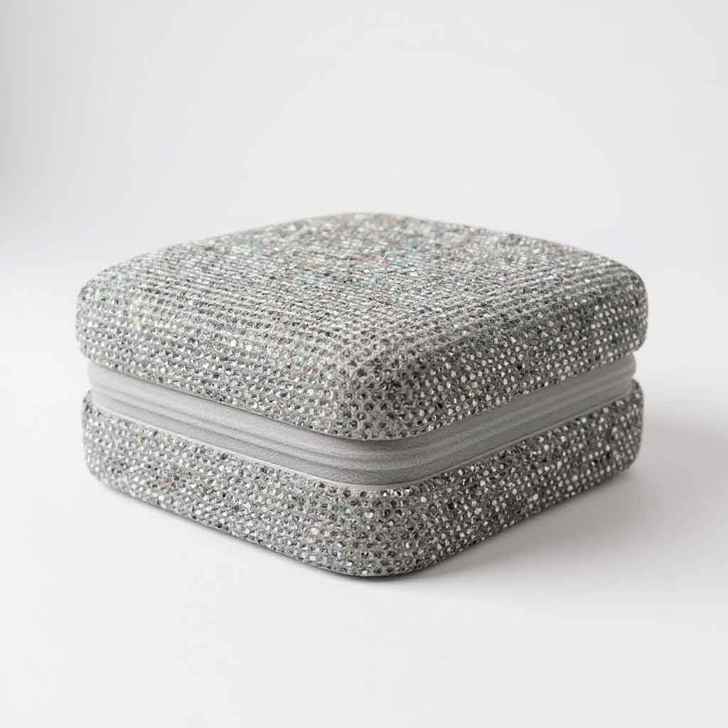 Ceramic Rhinestone Traveling Jewelry Box CR0025