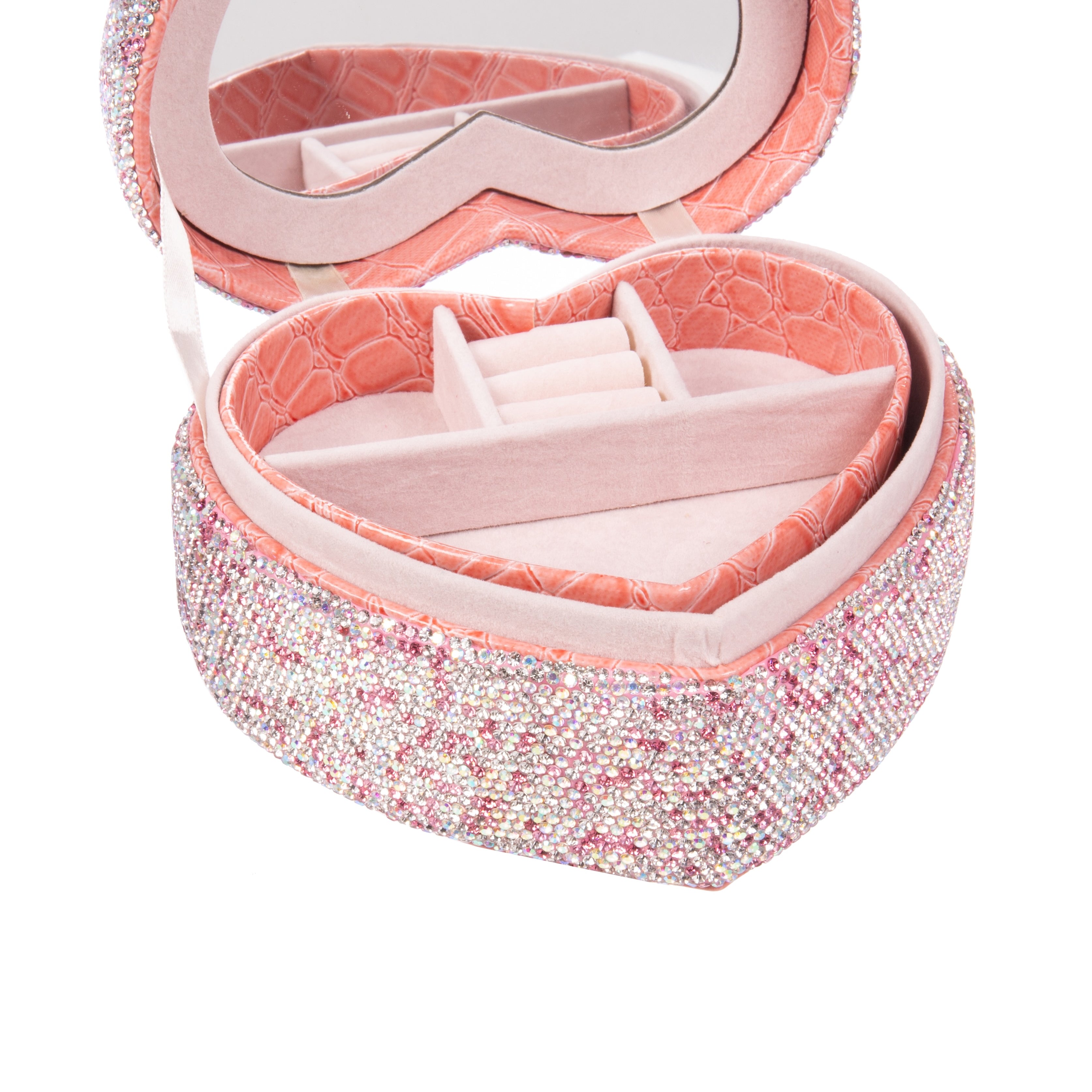 Ceramic Rhinestone Heart Jewelry Box CR0031