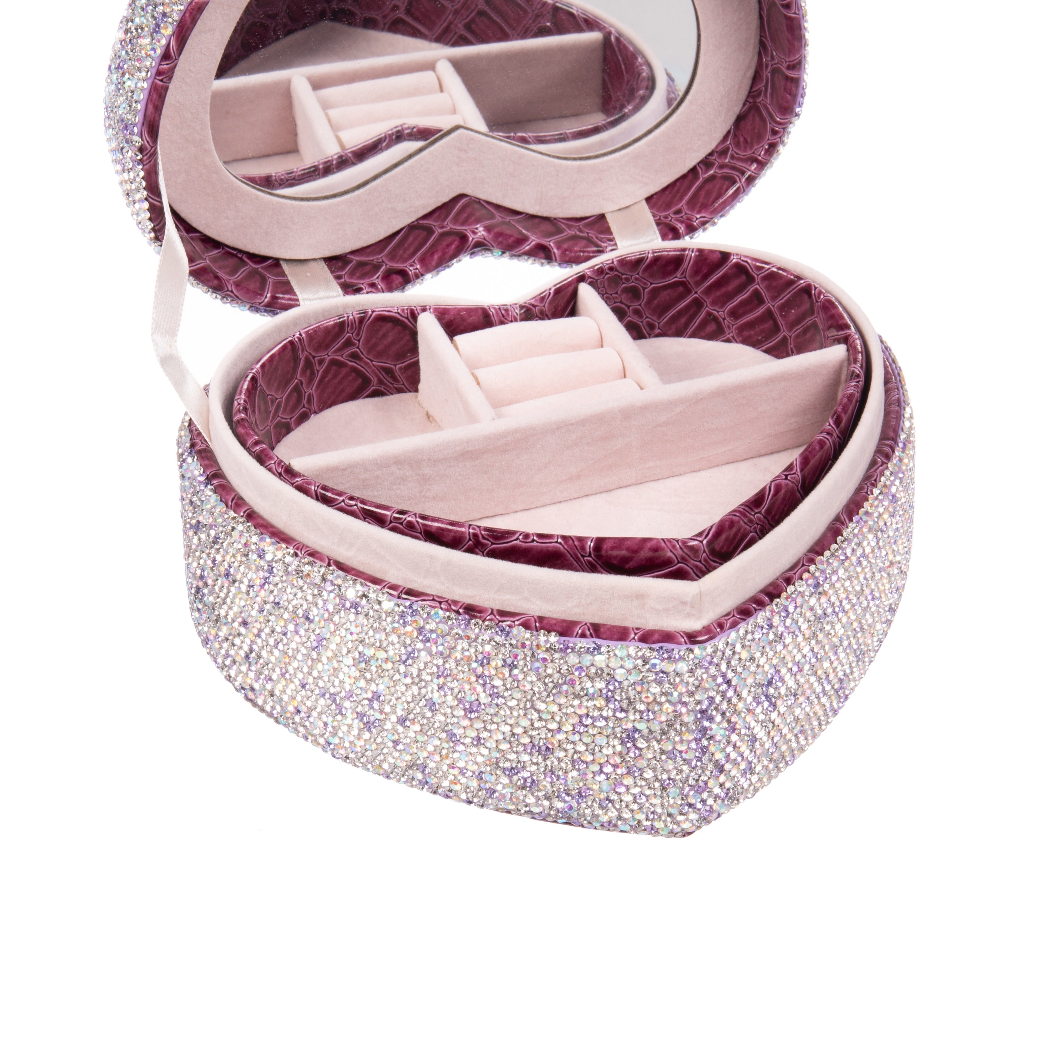 Ceramic Rhinestone Heart Jewelry Box CR0031