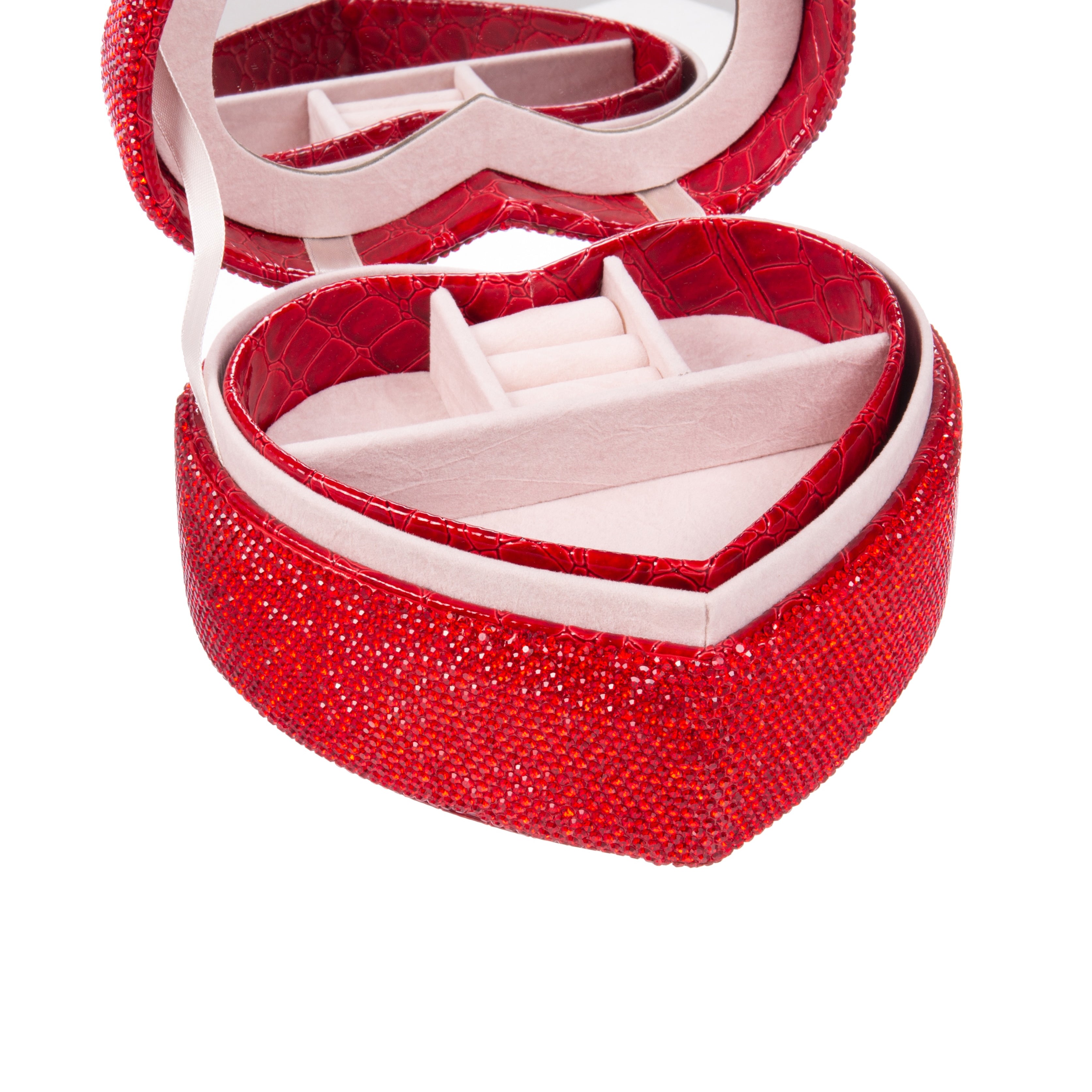 Ceramic Rhinestone Heart Jewelry Box CR0031