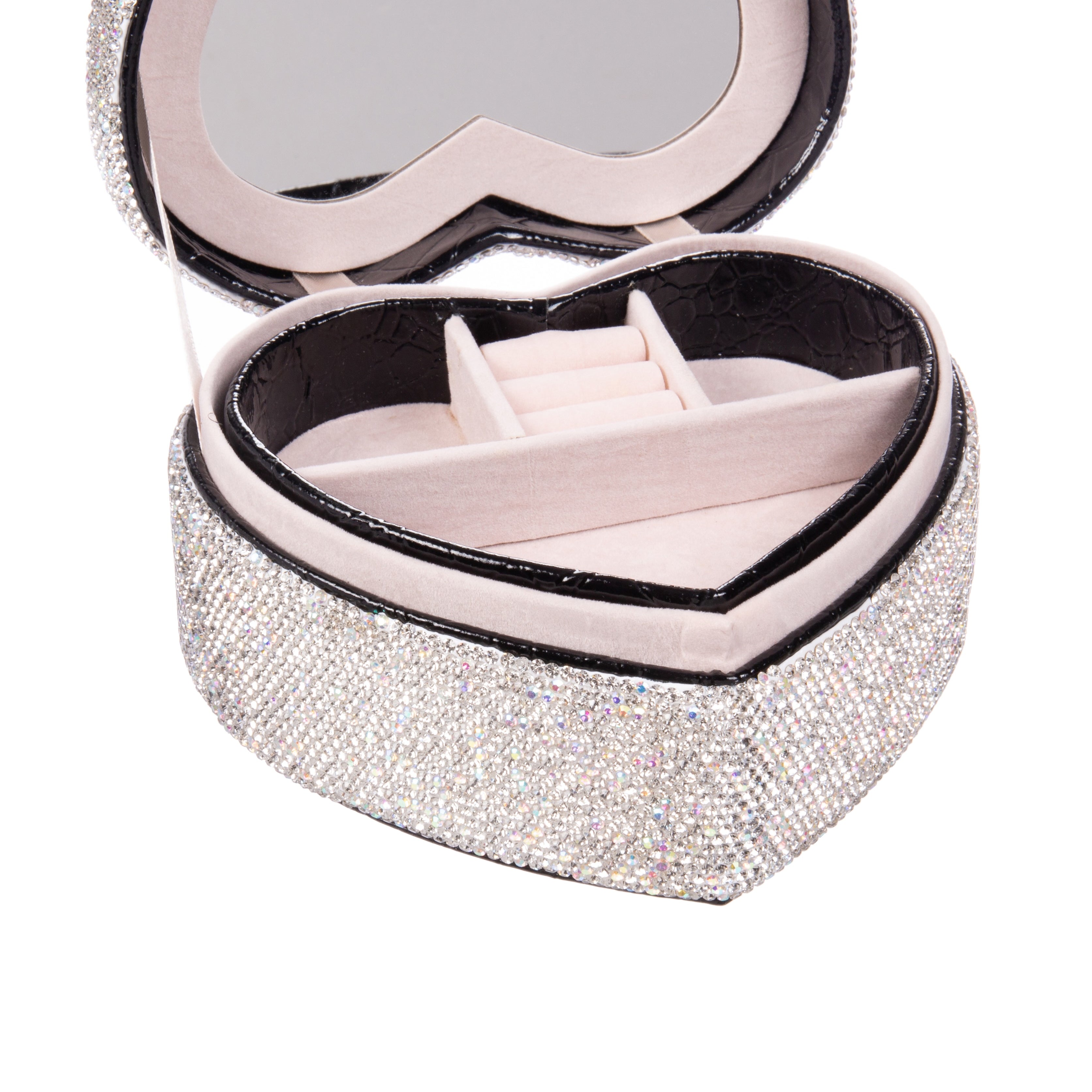 Ceramic Rhinestone Heart Jewelry Box CR0031