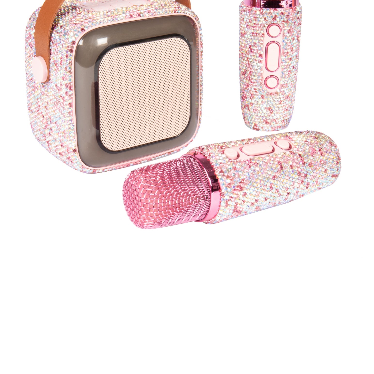 Ceramic Rhinestone Portable Speaker Microphone Set CR0061