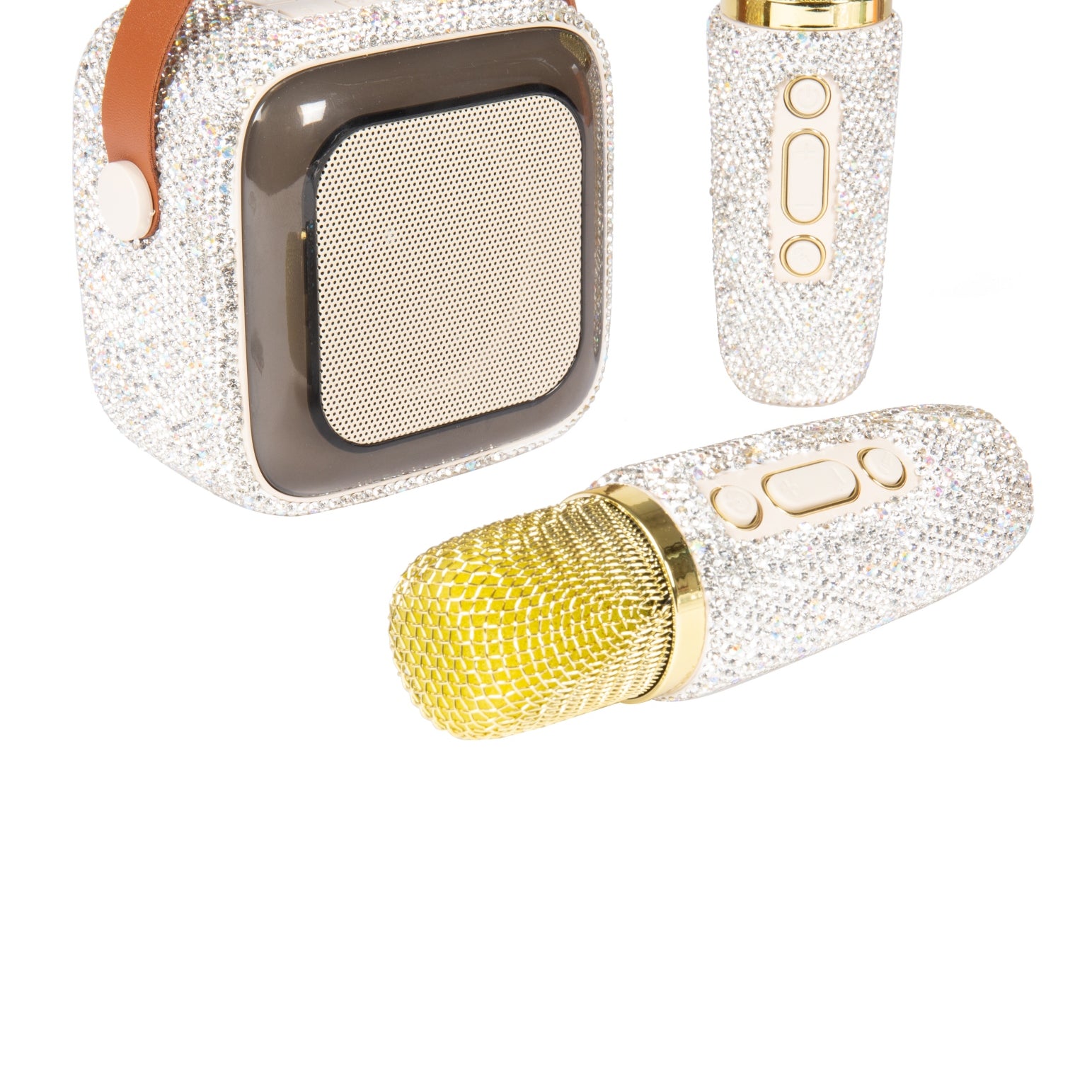 Ceramic Rhinestone Portable Speaker Microphone Set CR0061