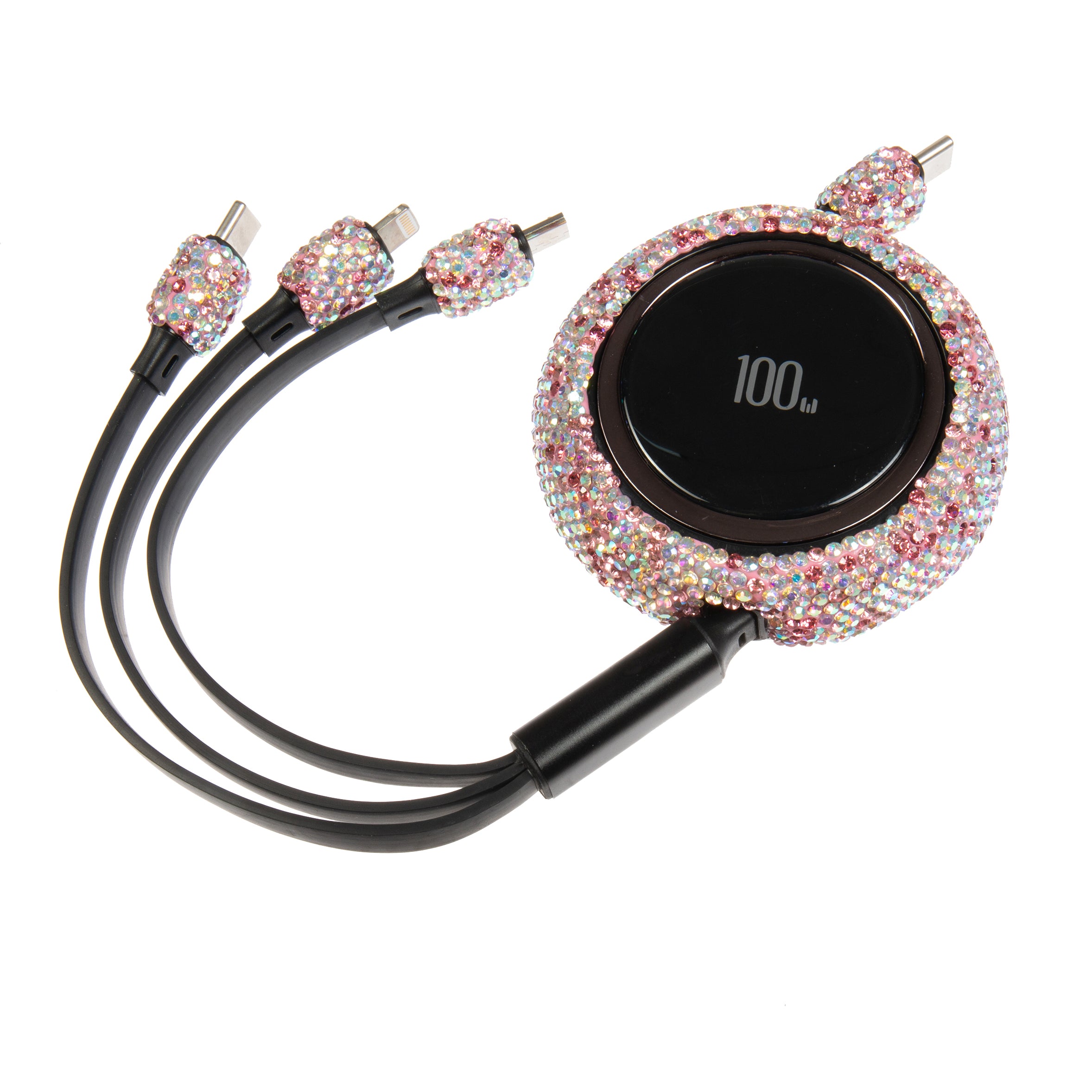 Ceramic Rhinestone Expandable 3-in-1 Charging Cable CR0070