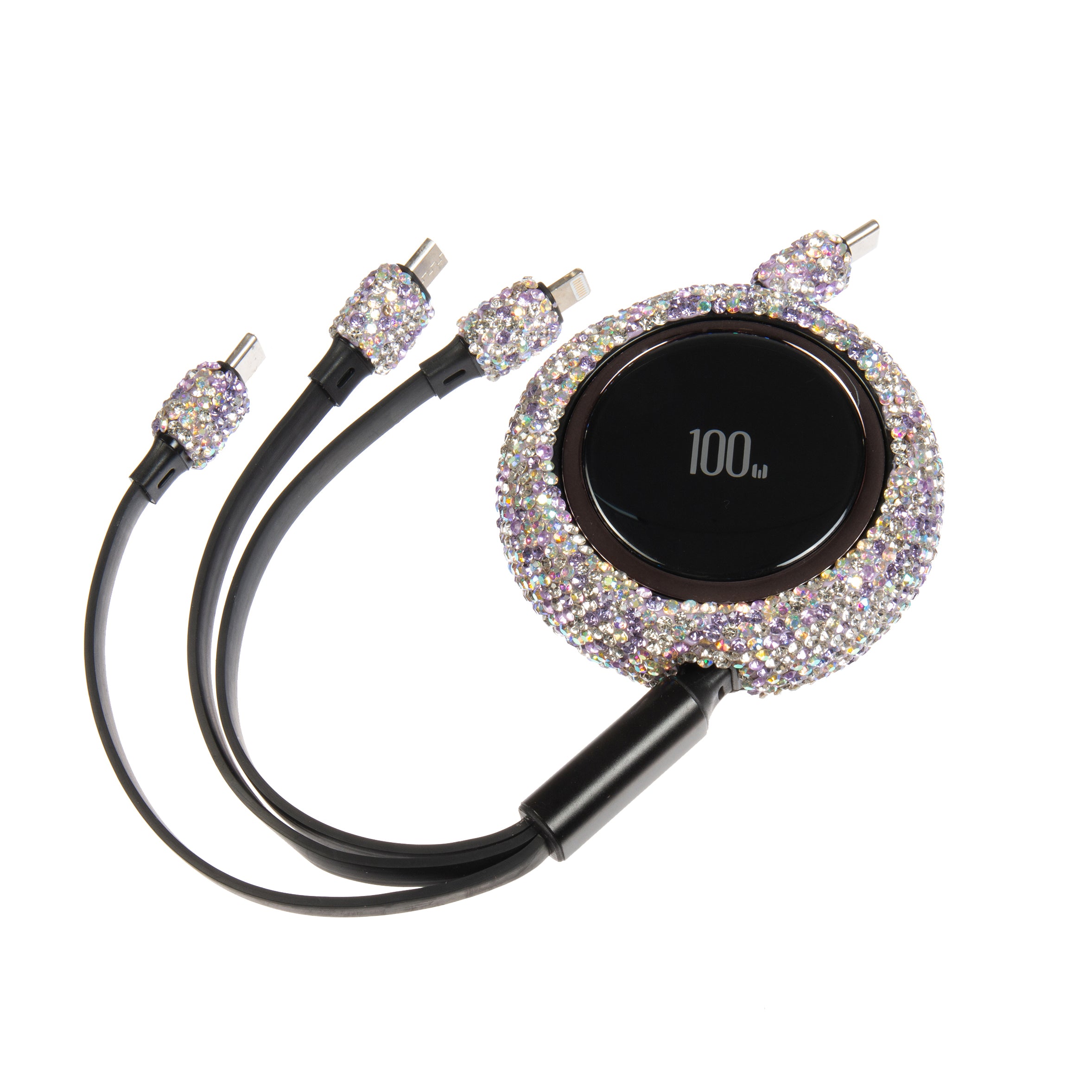 Ceramic Rhinestone Expandable 3-in-1 Charging Cable CR0070