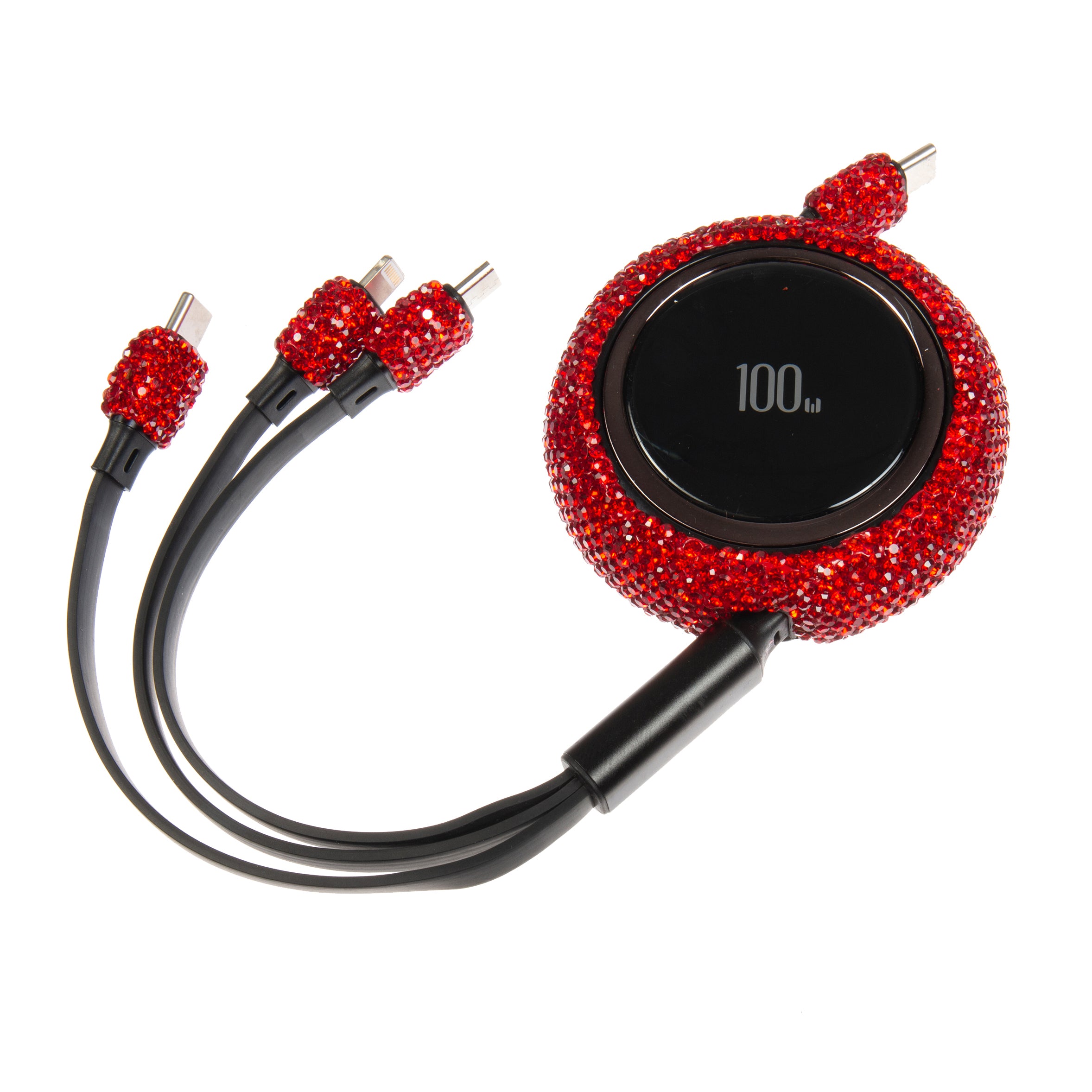 Ceramic Rhinestone Expandable 3-in-1 Charging Cable CR0070