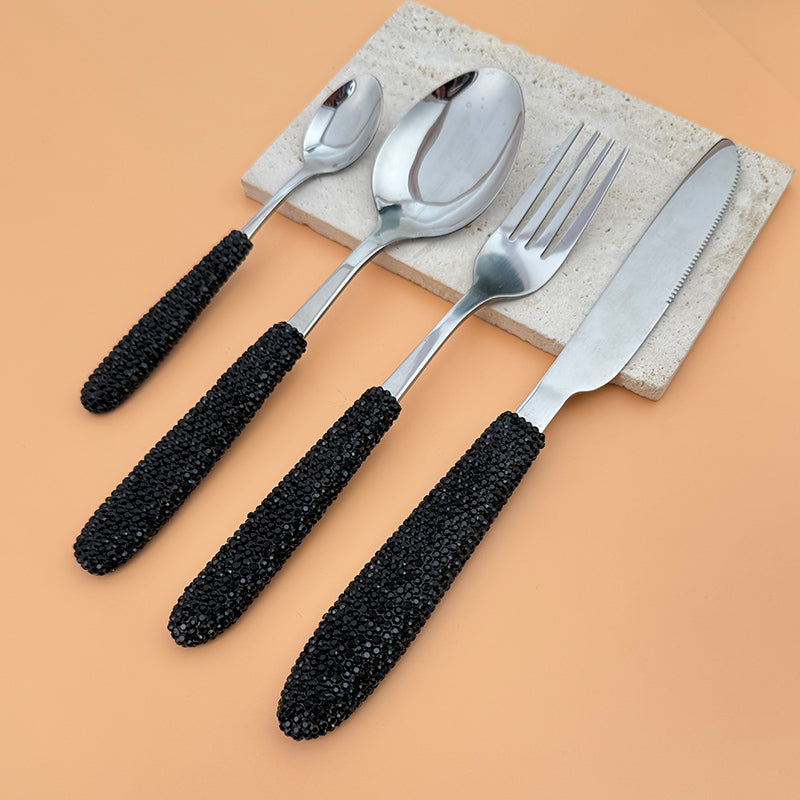 Ceramic Rhinestone Tableware Stainless Steel CR0137-SET