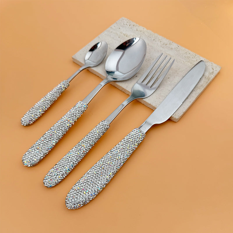Ceramic Rhinestone Tableware Stainless Steel CR0137-SET
