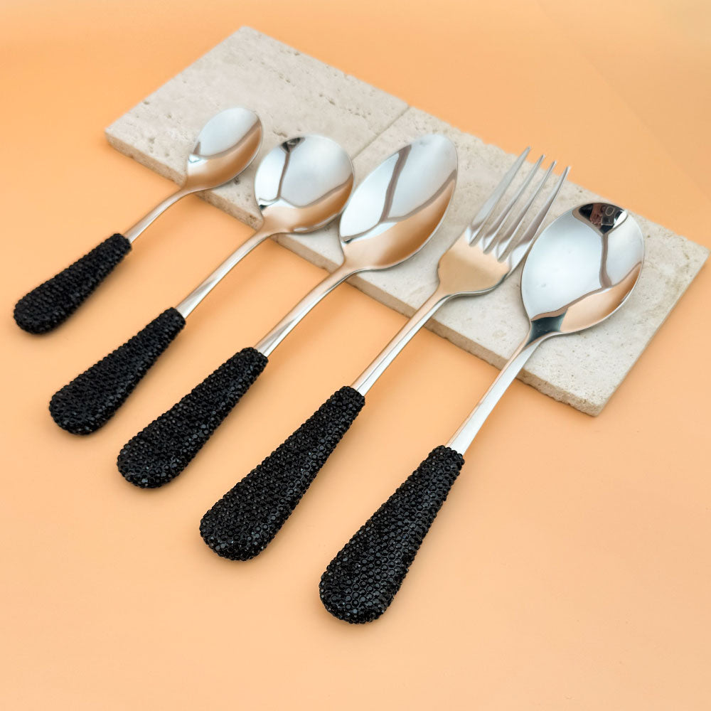 Ceramic Rhinestone Tableware Stainless Steel CR0138-SET