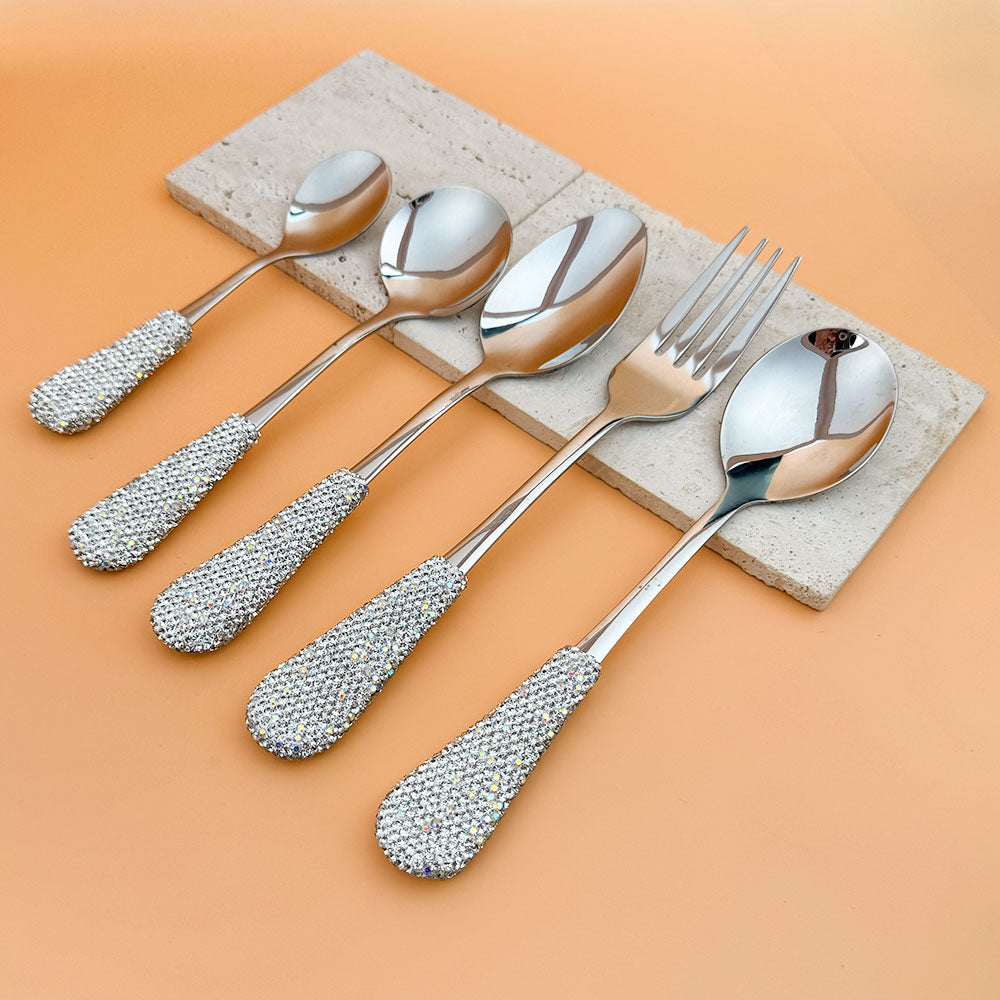 Ceramic Rhinestone Tableware Stainless Steel CR0138-SET