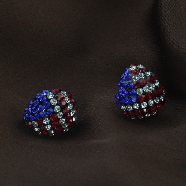 Crystal Accent American Stud Earrings E1535