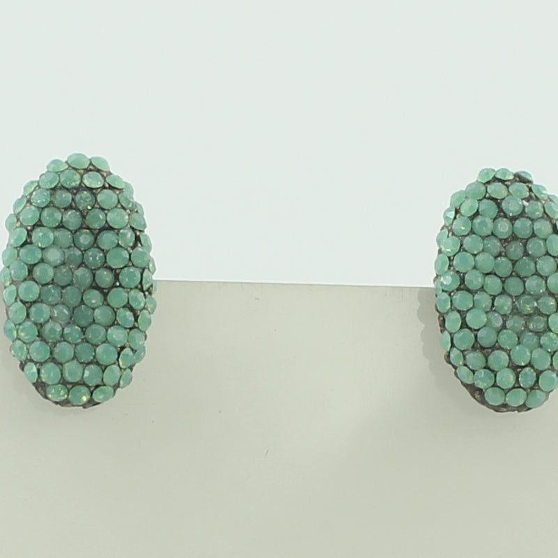 Crystal Accent Oval Stud Earrings E1844