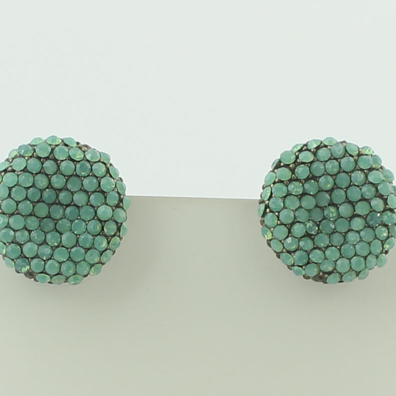 Crystal Accent Round Stud Earrings E1845