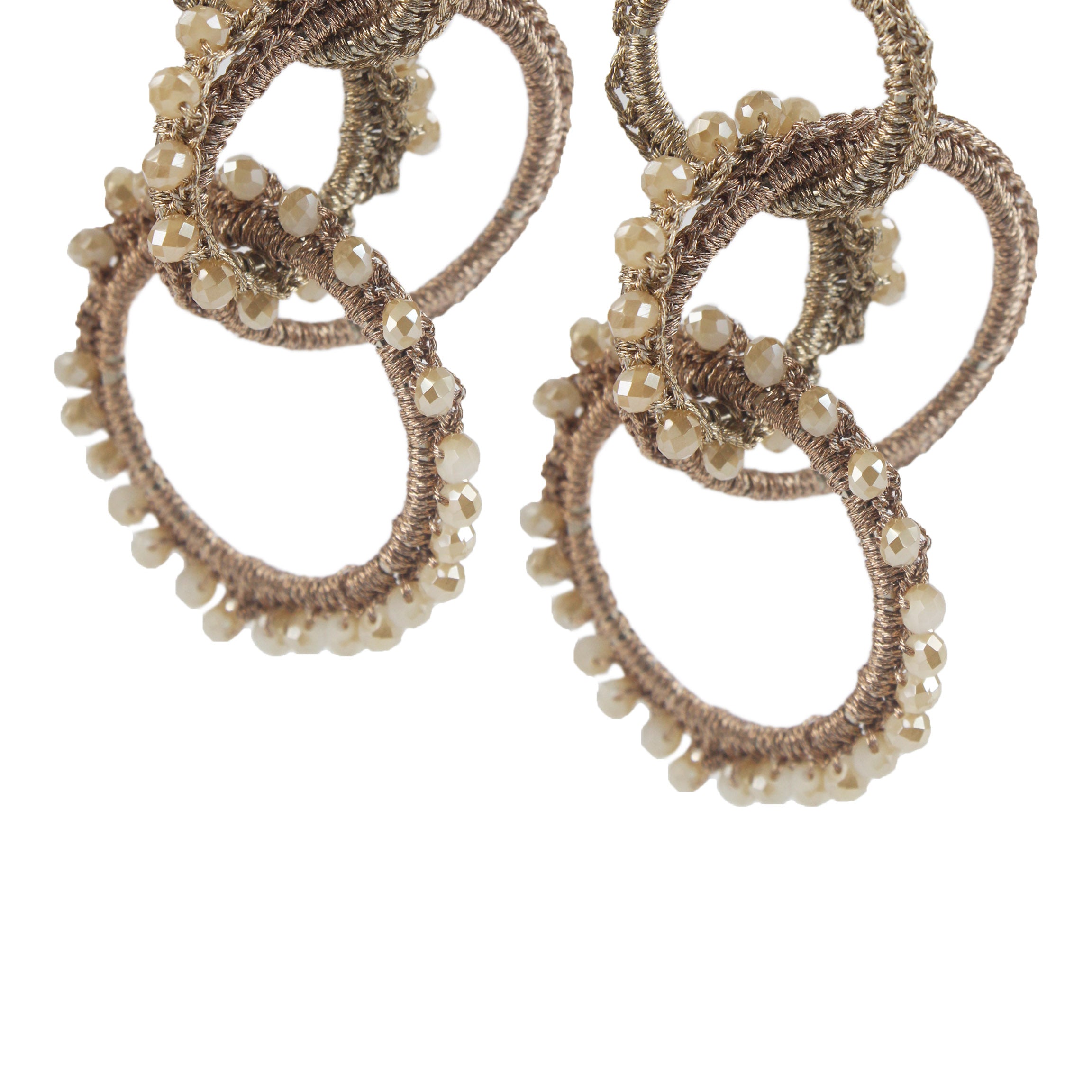 Pendientes de cristal con forma de círculos vibrantes de estilo bohemio E2066