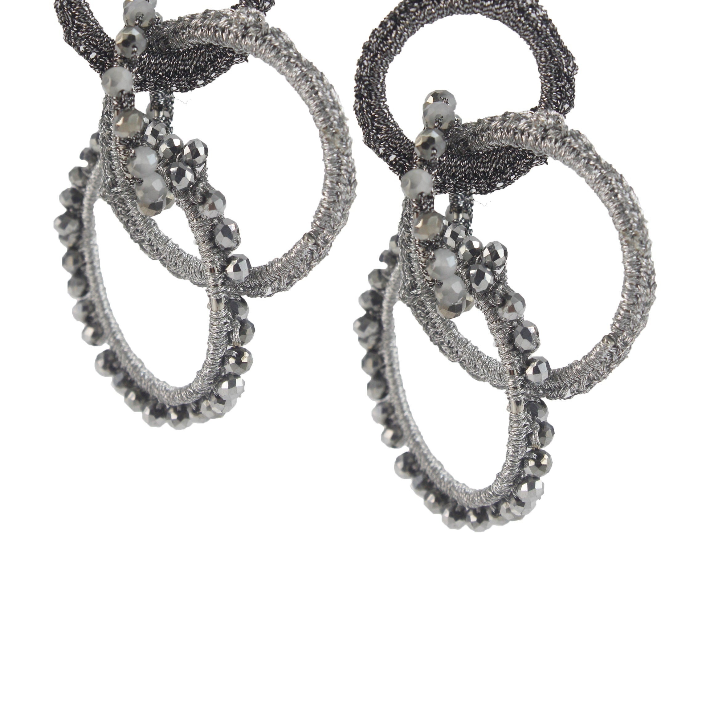 Pendientes de cristal con forma de círculos vibrantes de estilo bohemio E2066