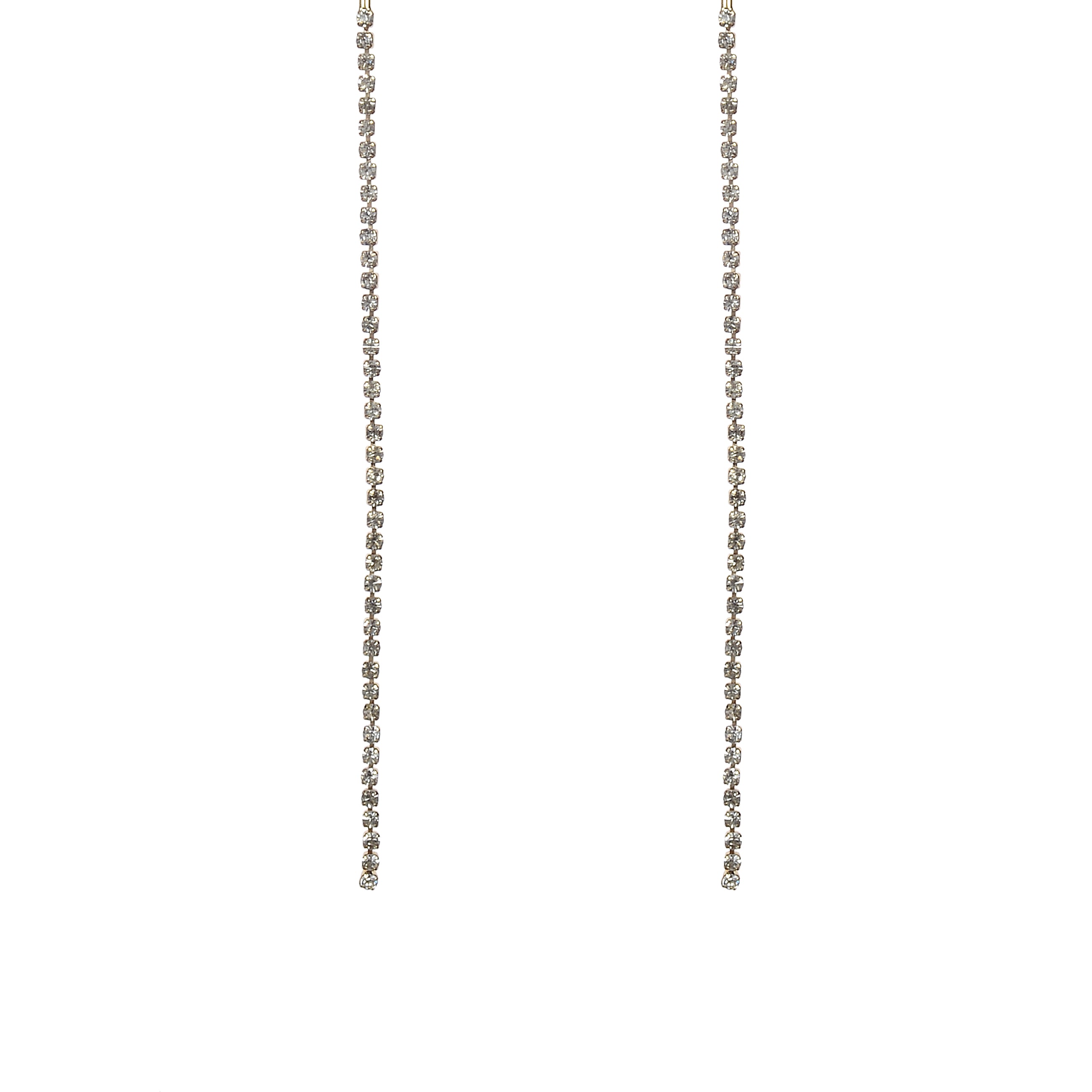 Pendientes de cadena circular con diamantes de imitación E2134