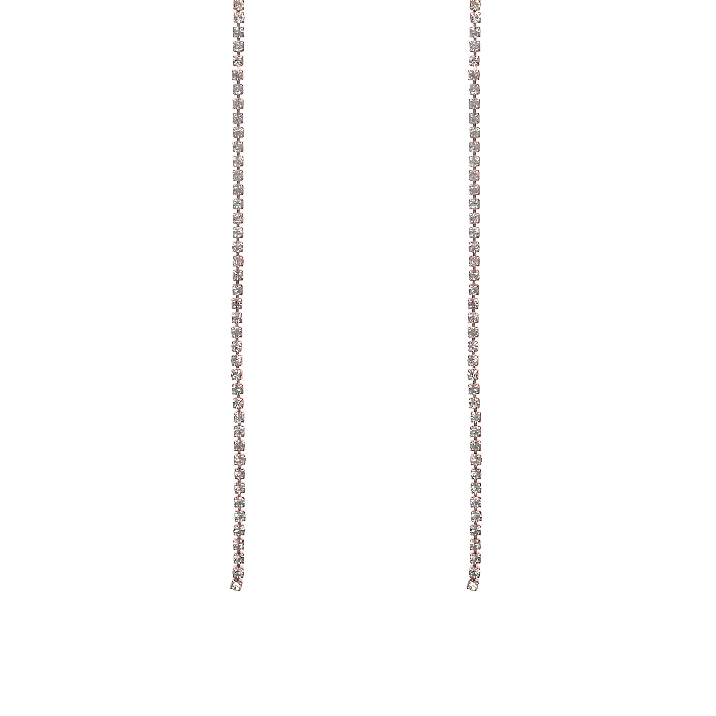 Pendientes de cadena circular con diamantes de imitación E2134