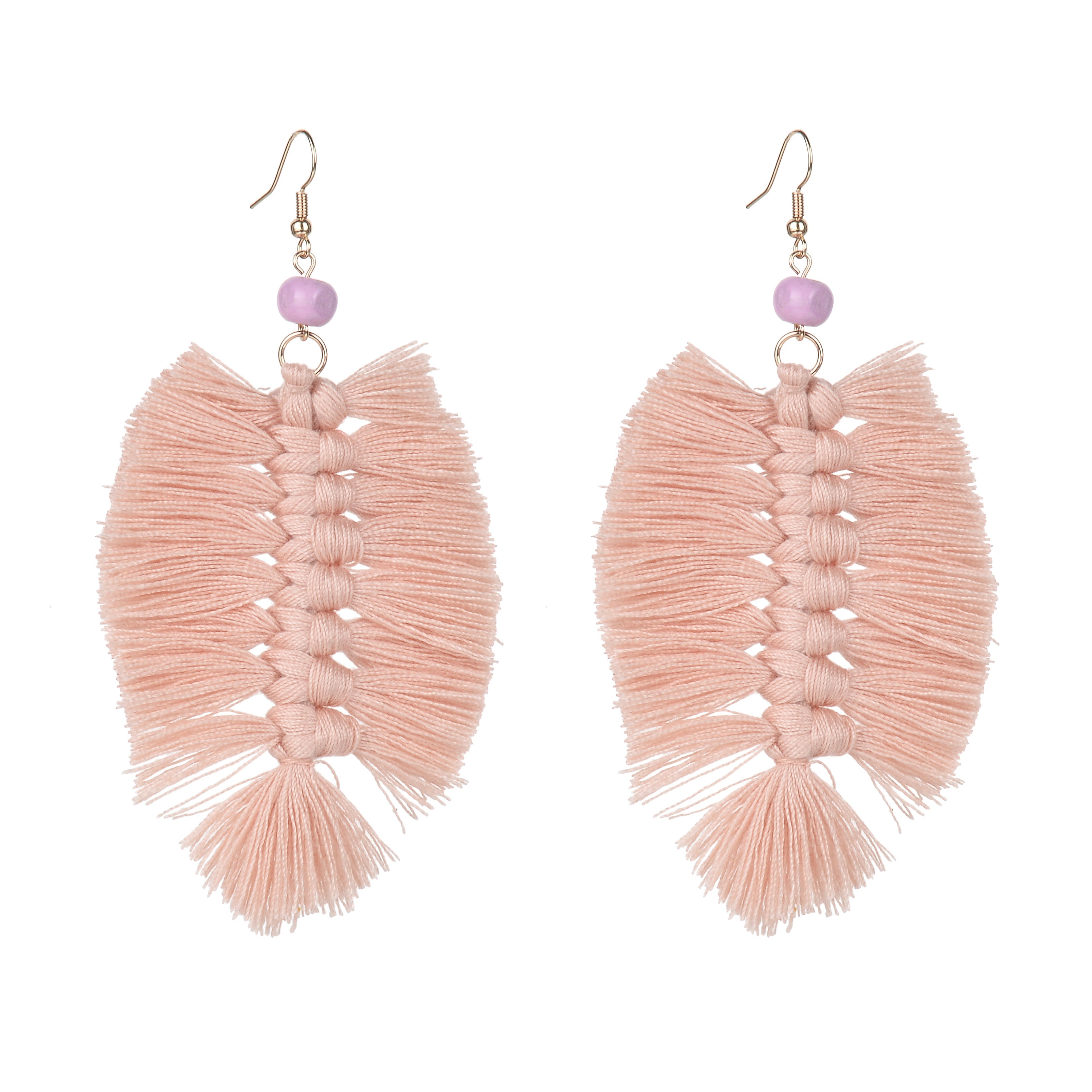 Pendientes bohemios con borlas trenzadas E2381