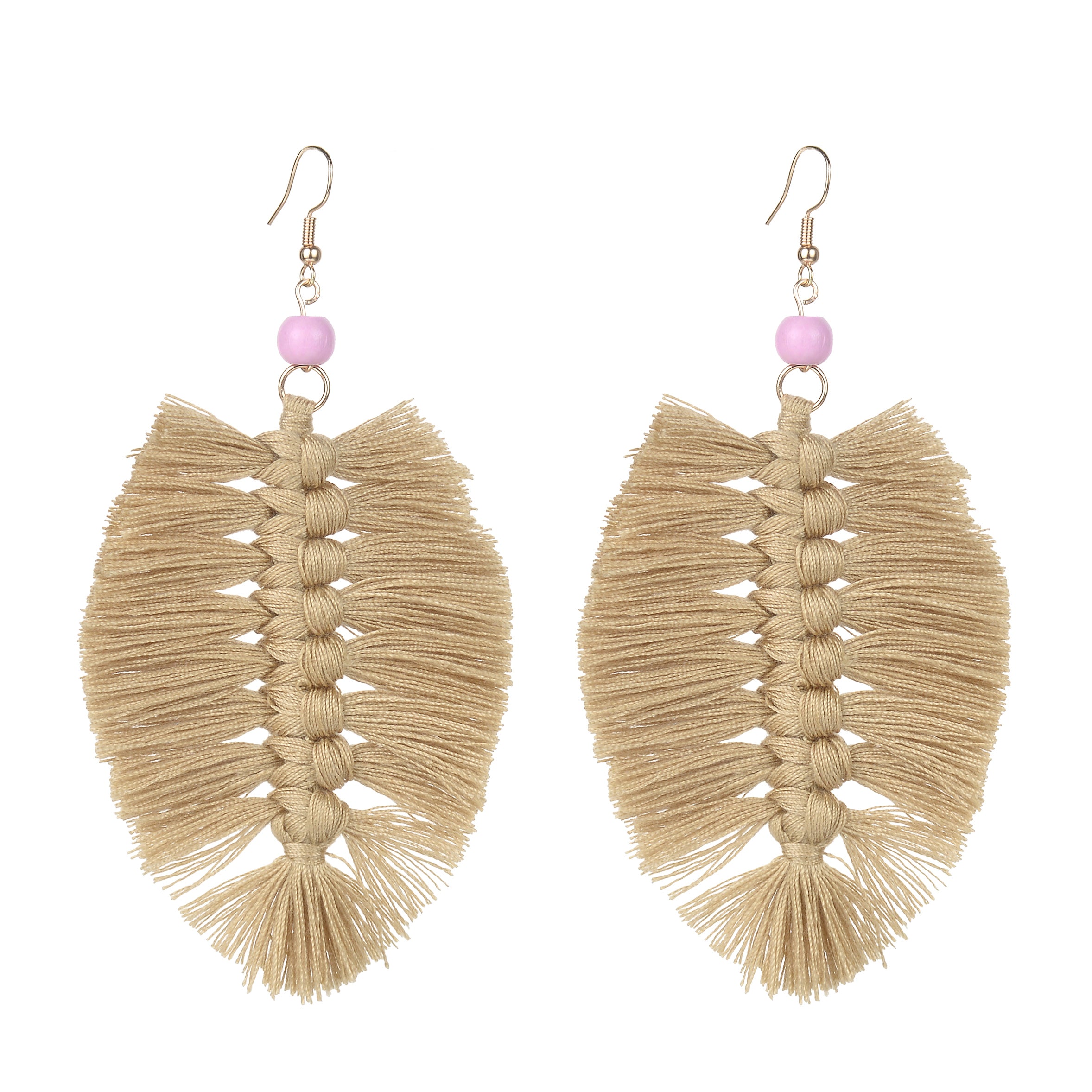 Pendientes bohemios con borlas trenzadas E2381