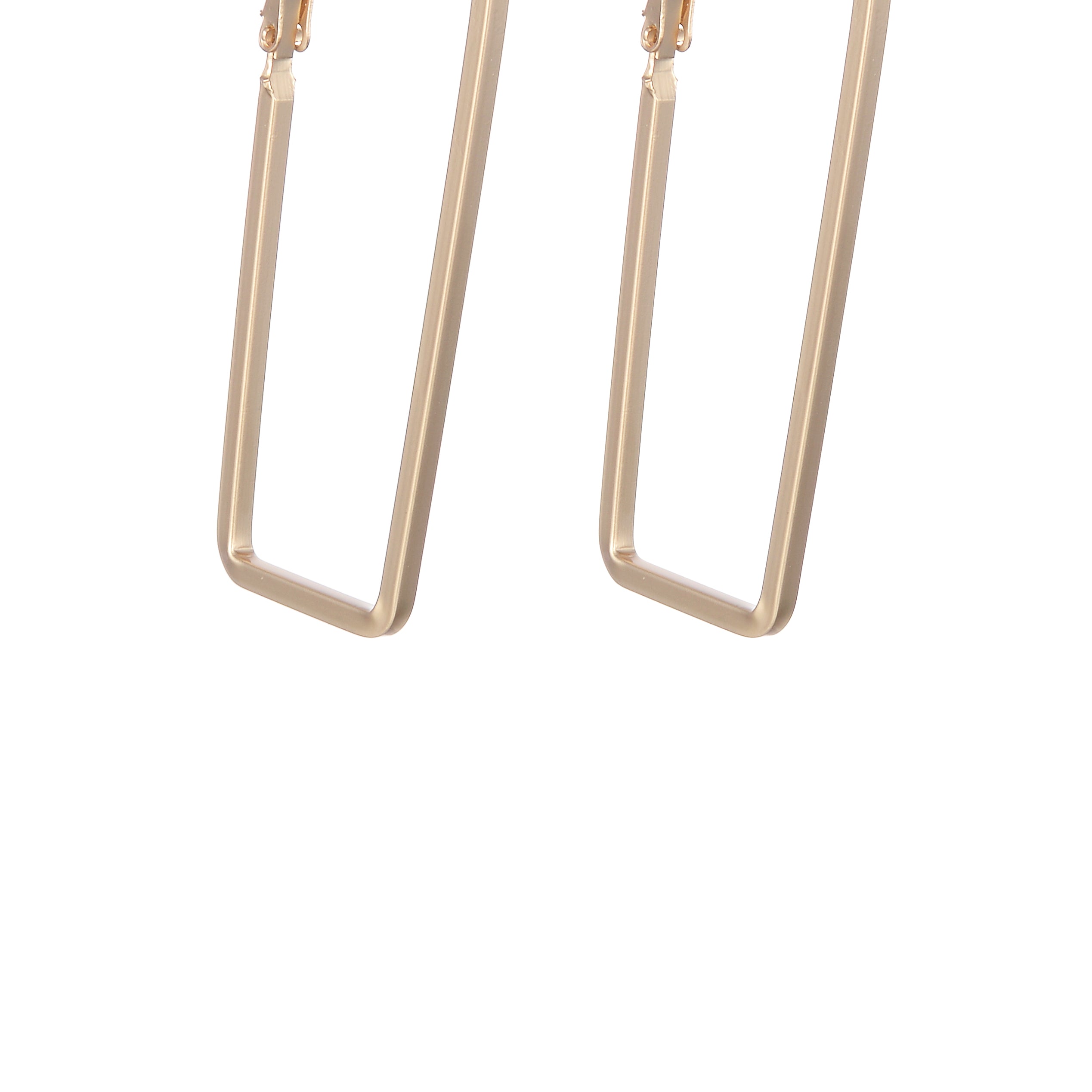 Rectangle Metal Hoop Earrings E2496