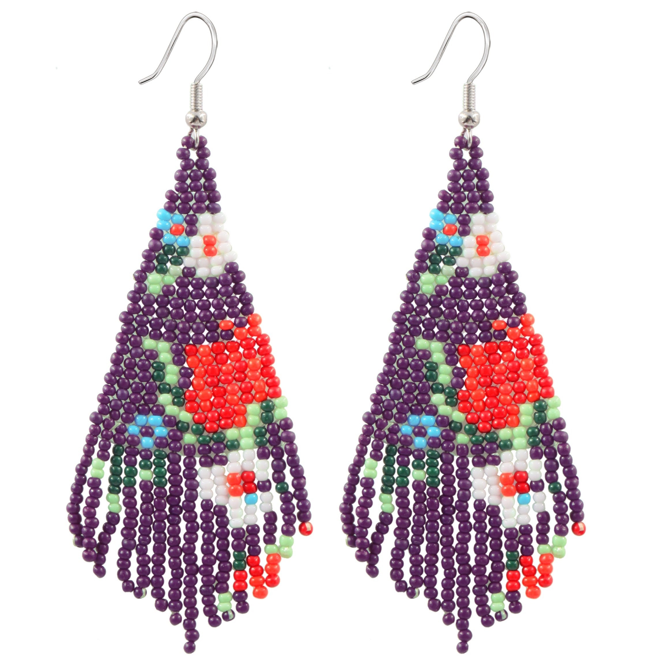 Seed Bead Tassel Earrings E2596