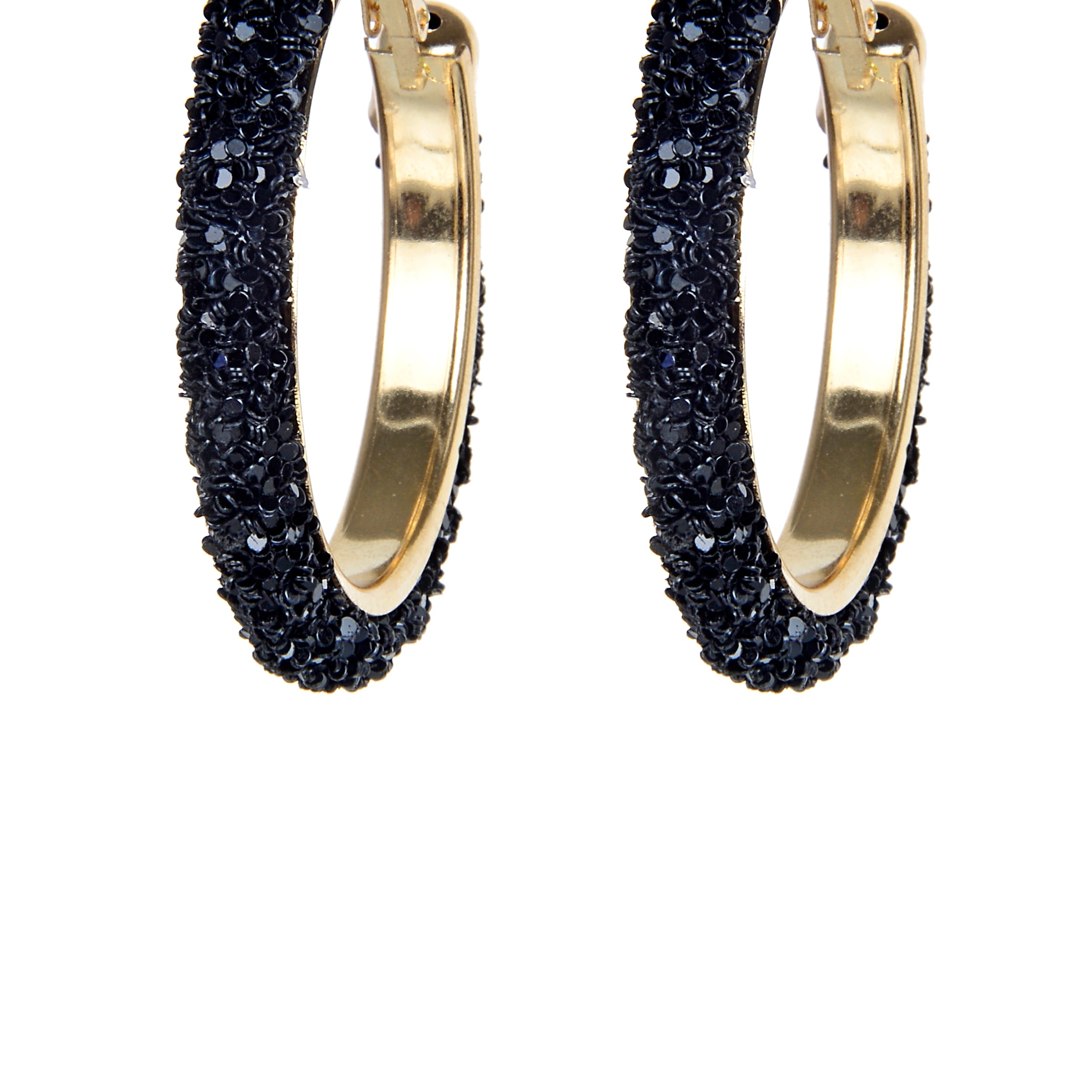 Pendientes de aro de metal con destellos grandes E2668-S