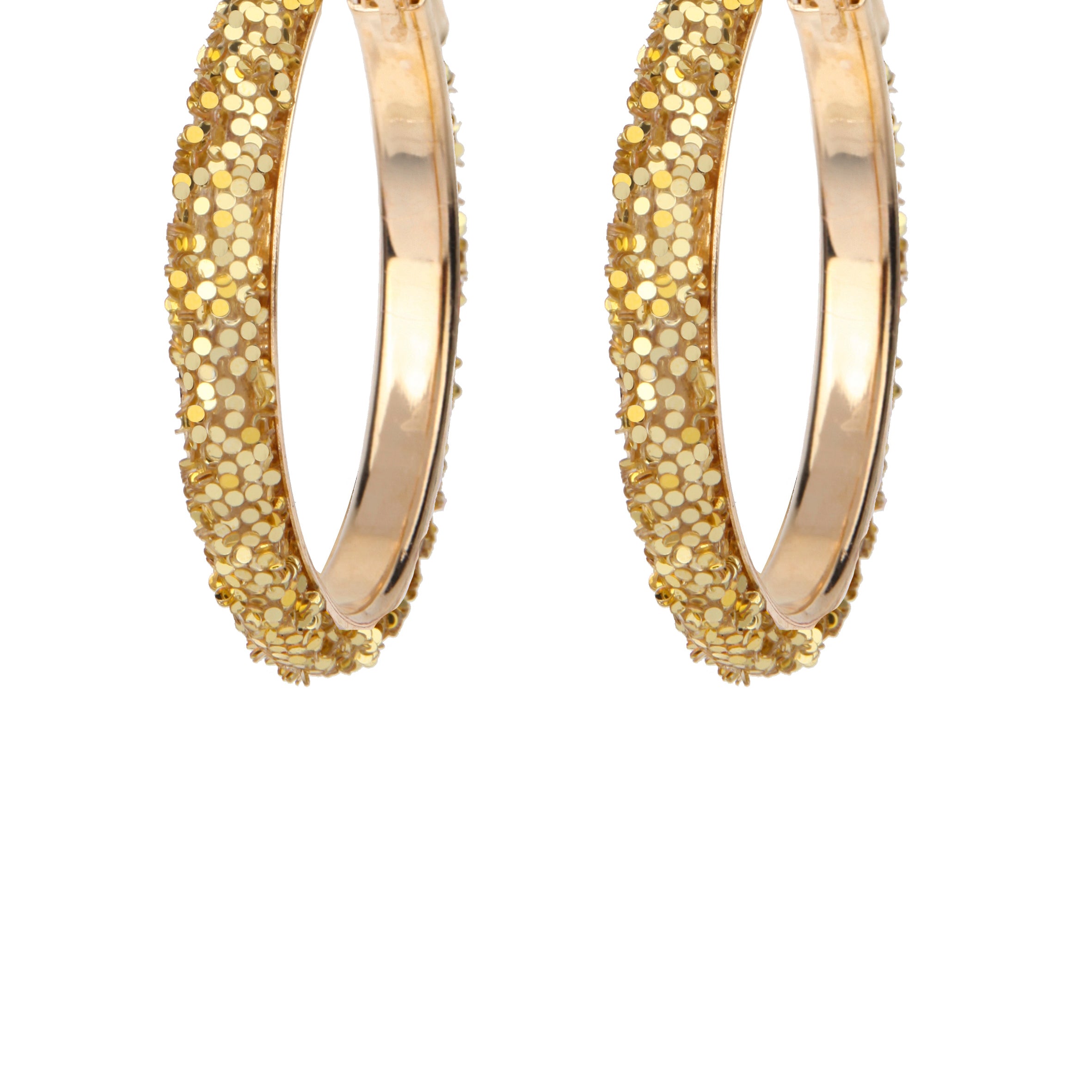 Pendientes de aro de metal con destellos grandes E2668-S