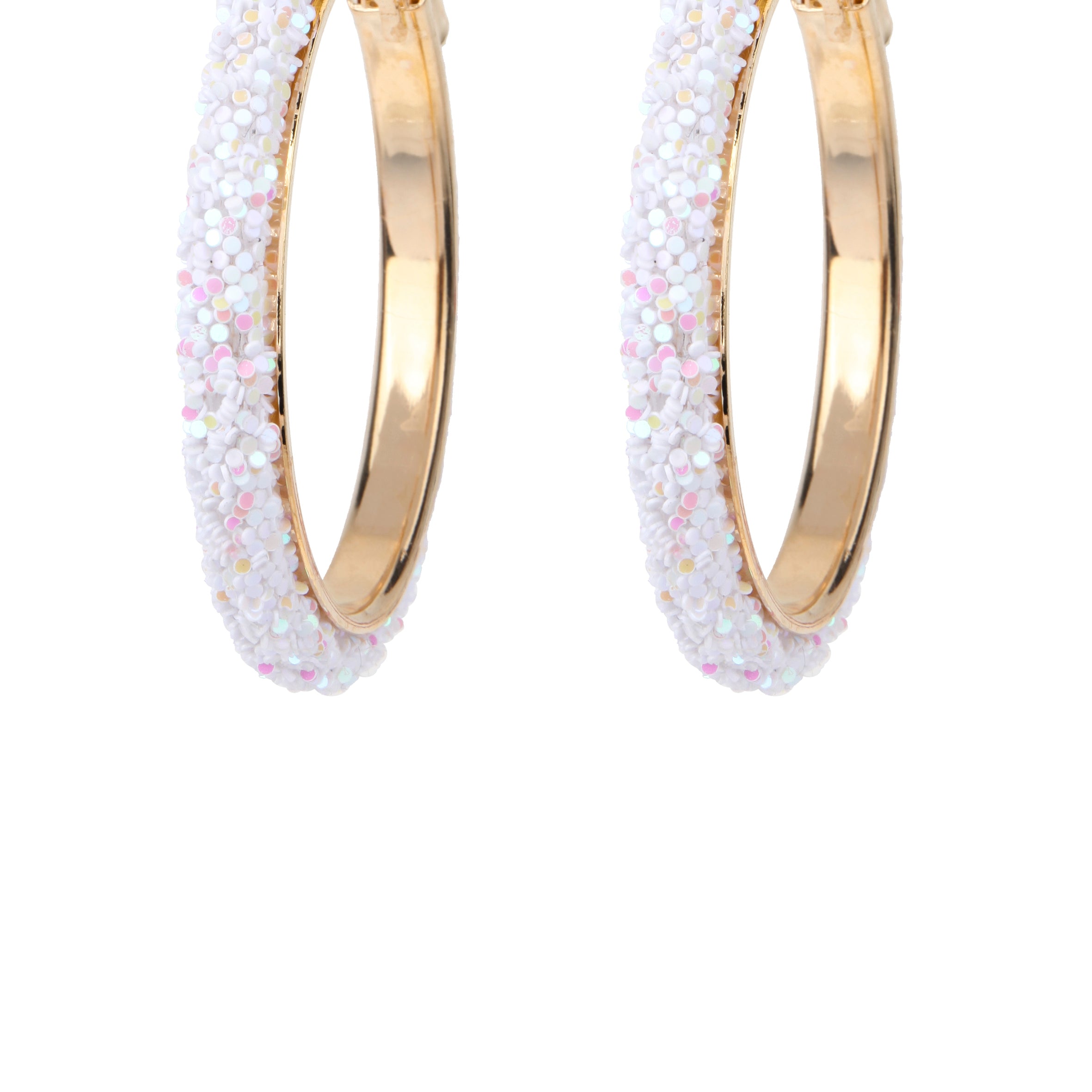 Pendientes de aro de metal con destellos grandes E2668-S