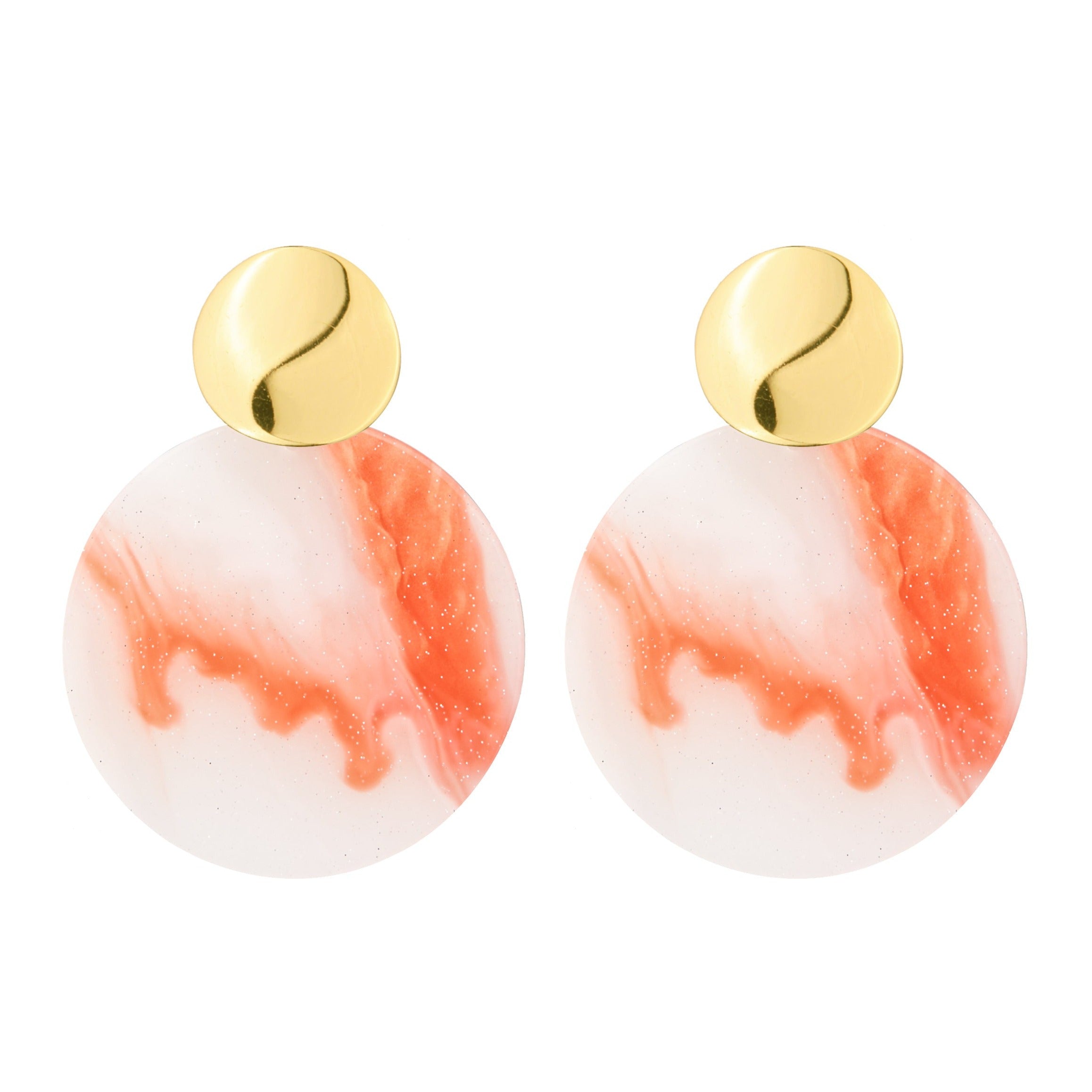 Round Dangle Marbled Earrings E2674