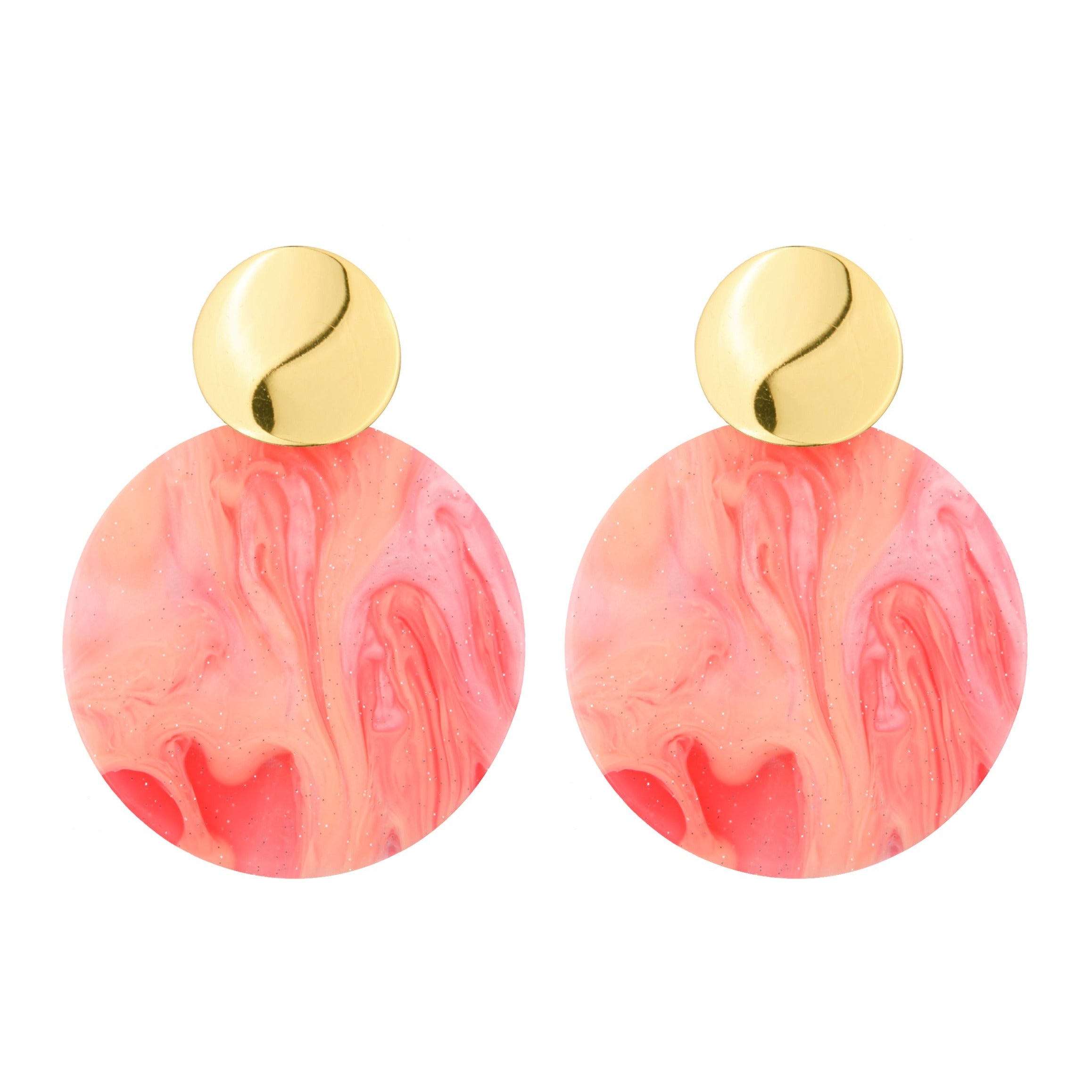 Round Dangle Marbled Earrings E2674