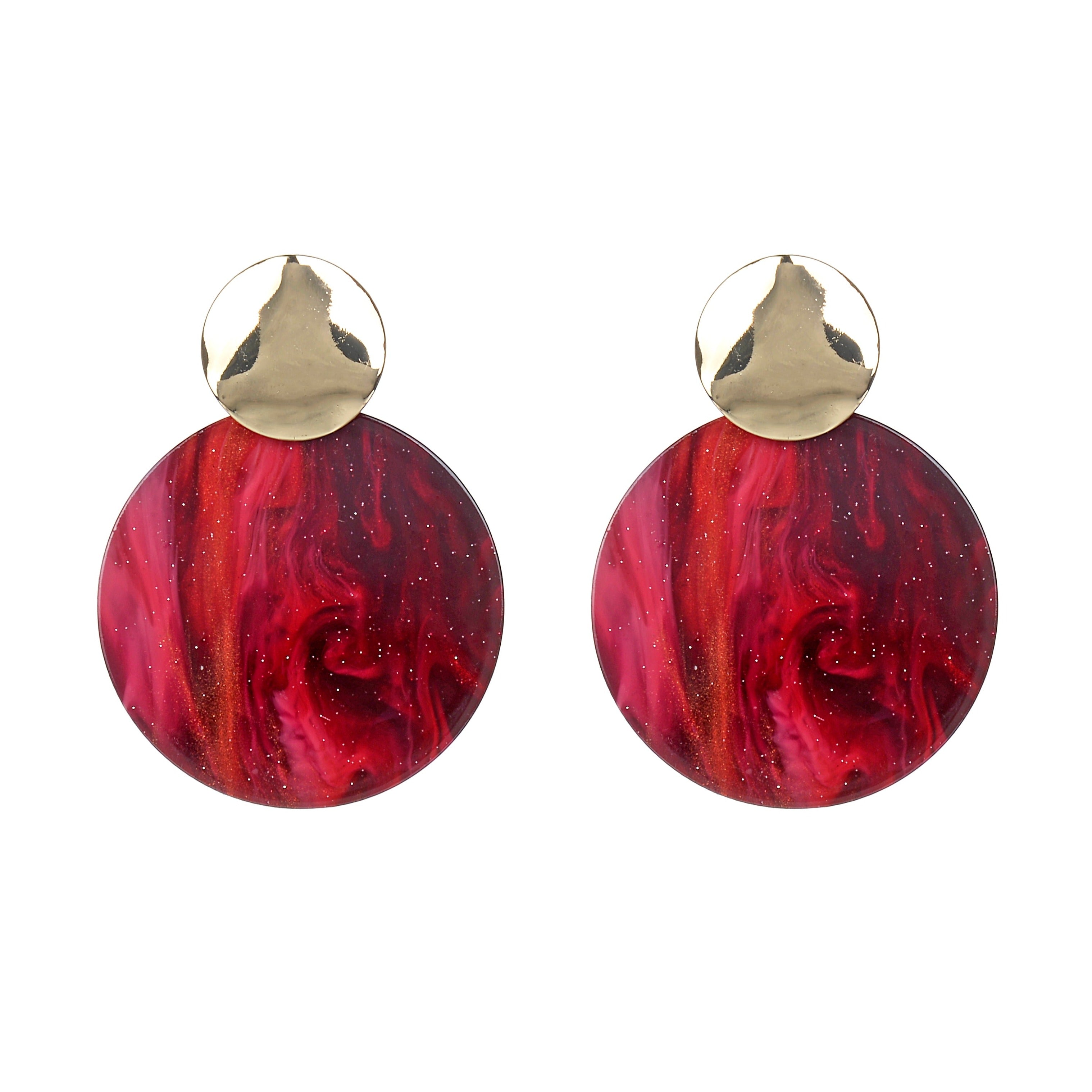 Round Dangle Marbled Earrings E2674