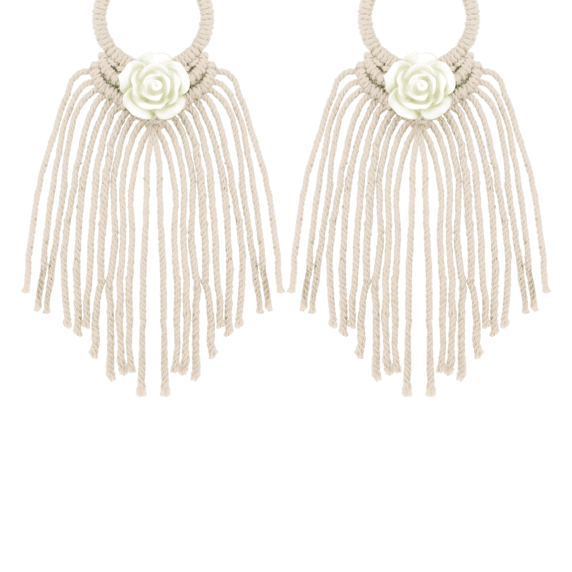 Bohemian Rose Tassel Braided Earrings E2837