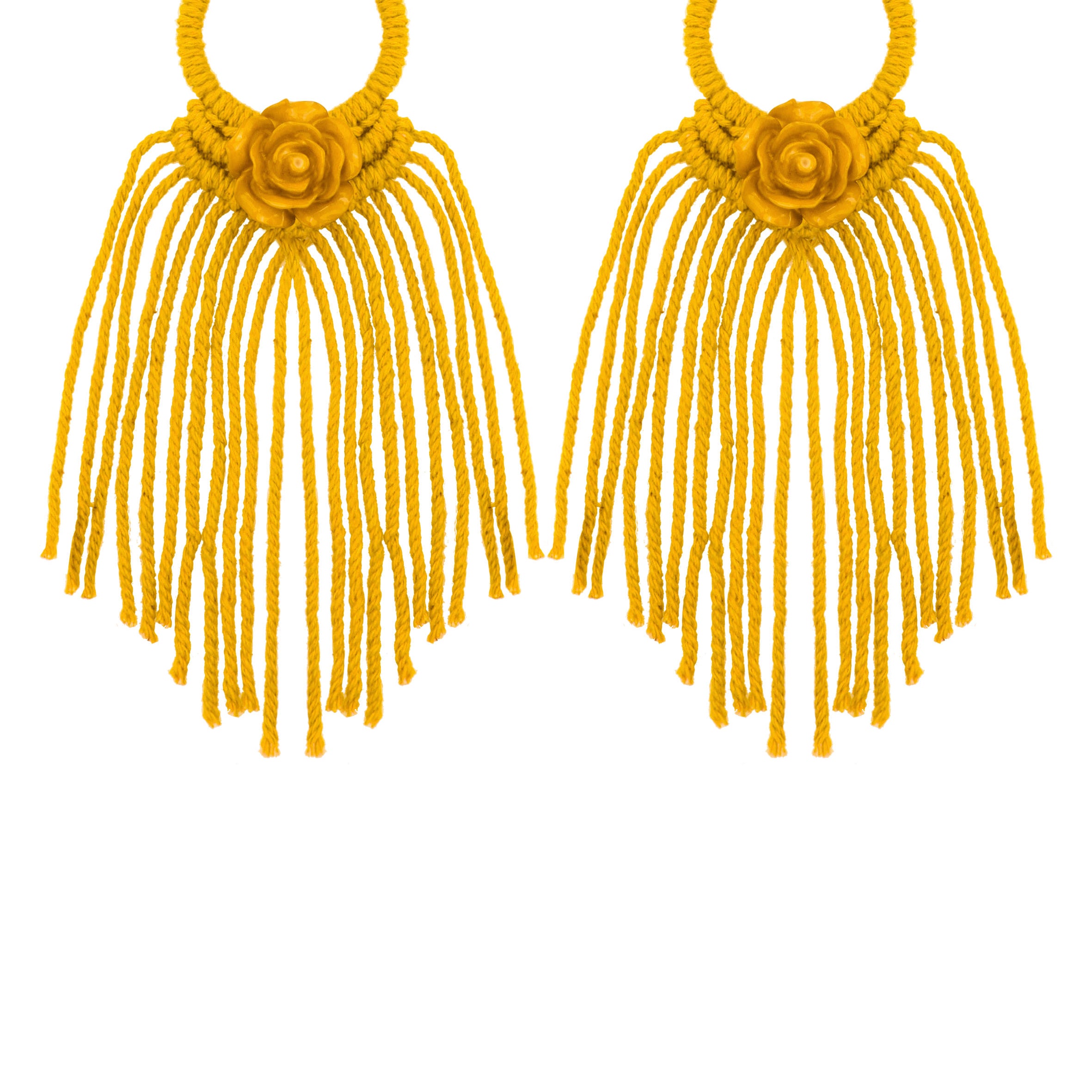 Bohemian Rose Tassel Braided Earrings E2837