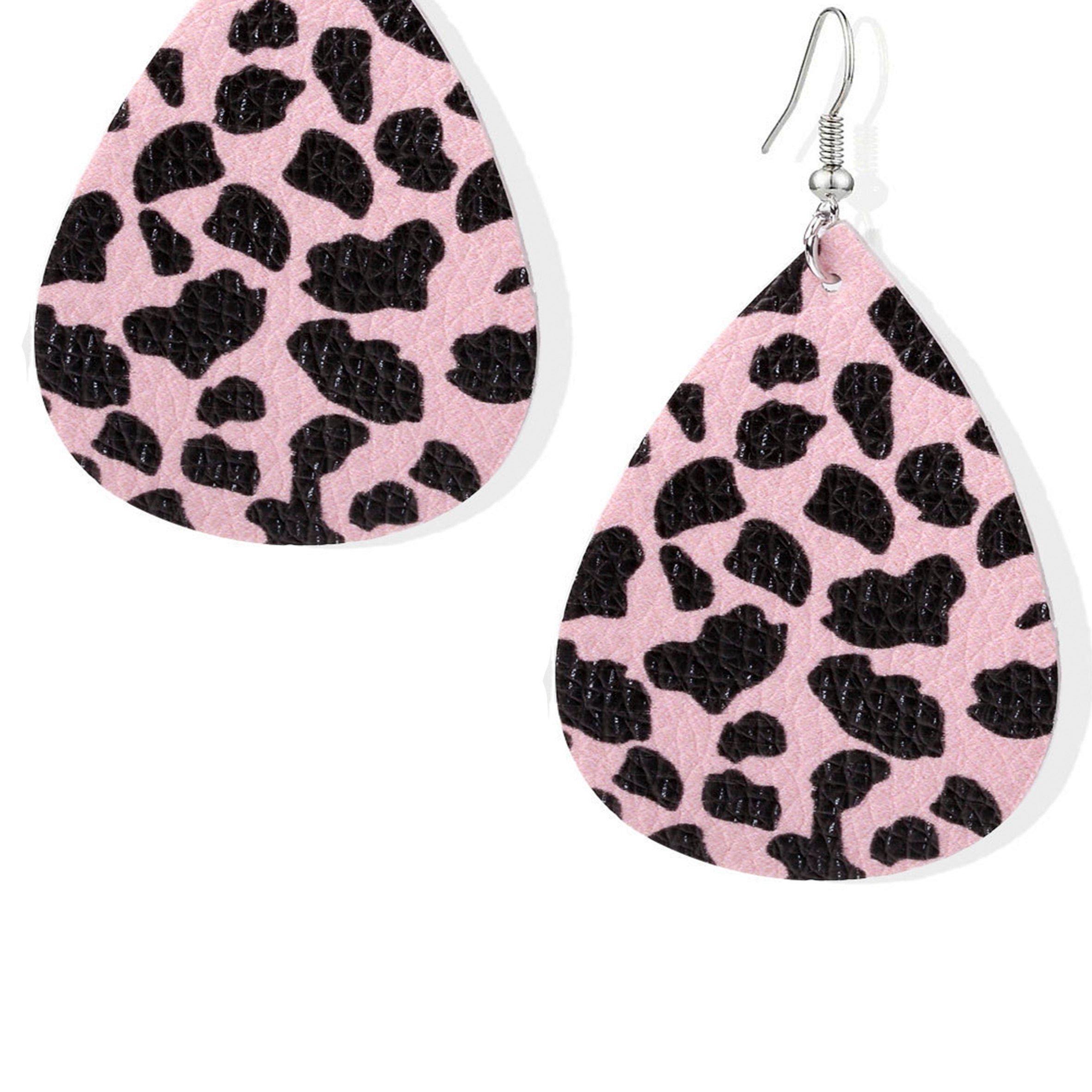 Leopard Print PU Leather Earrings E2978
