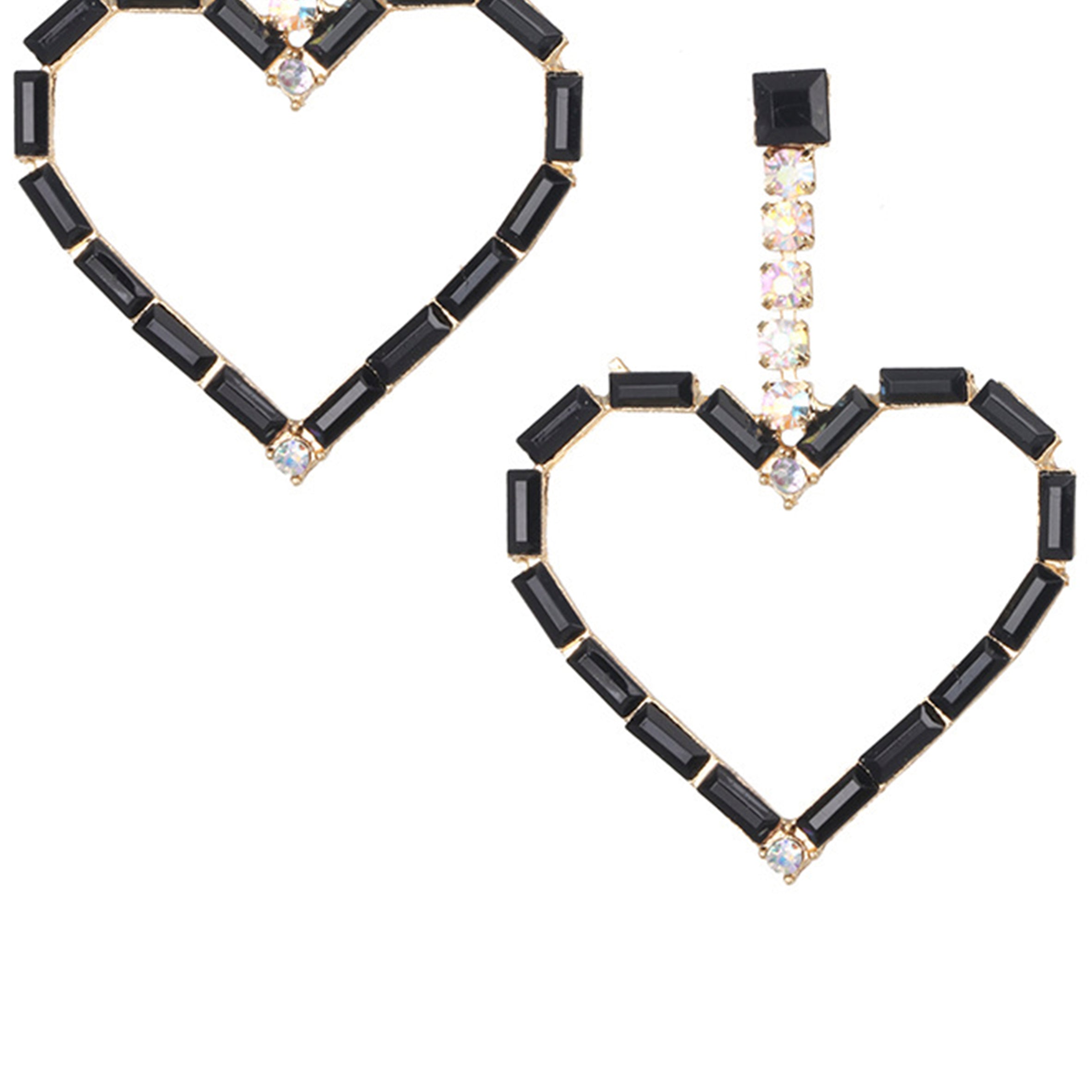 Hollow Heart Rhinestone Earrings E2996